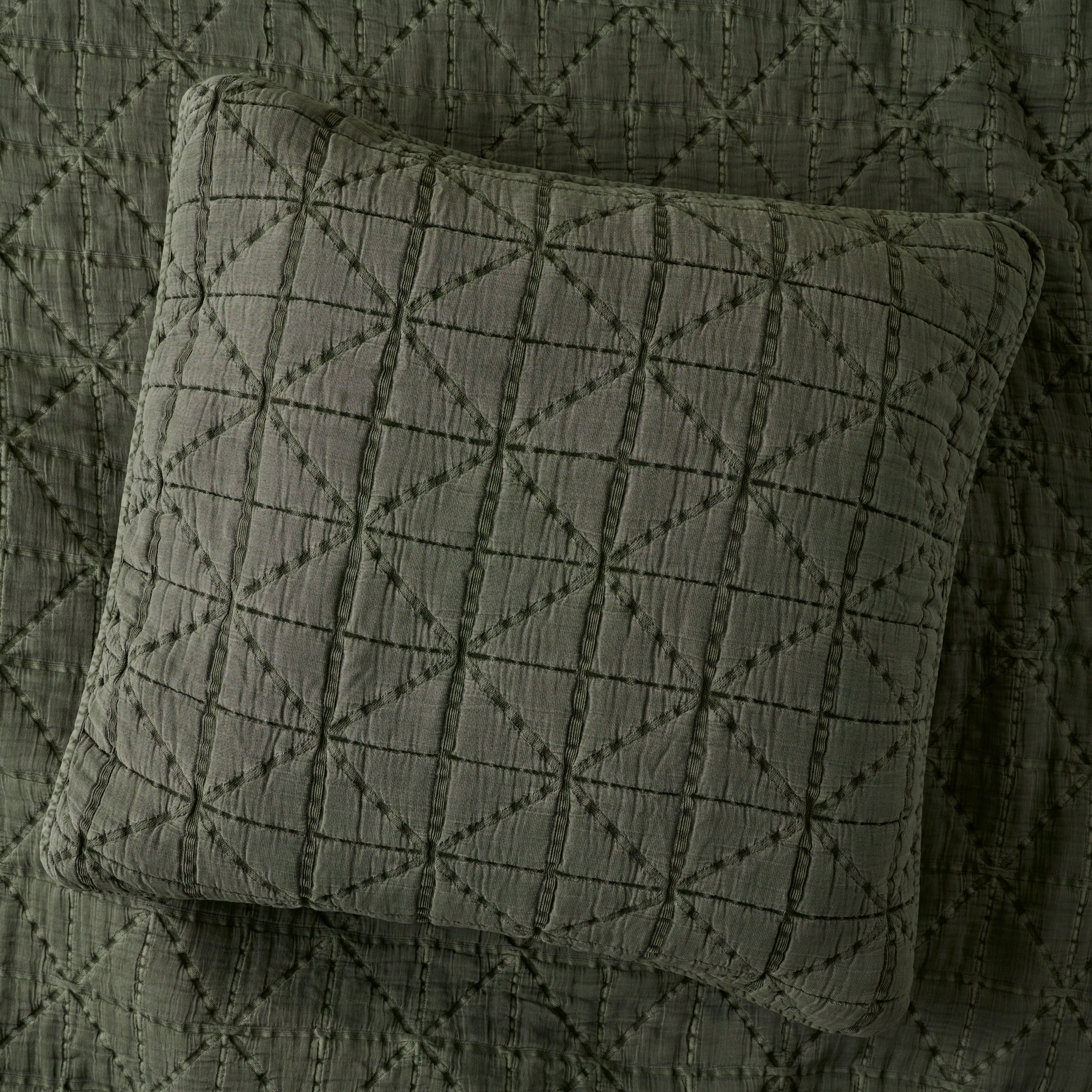 Sutton Winter Moss Matelasse Sham Euro