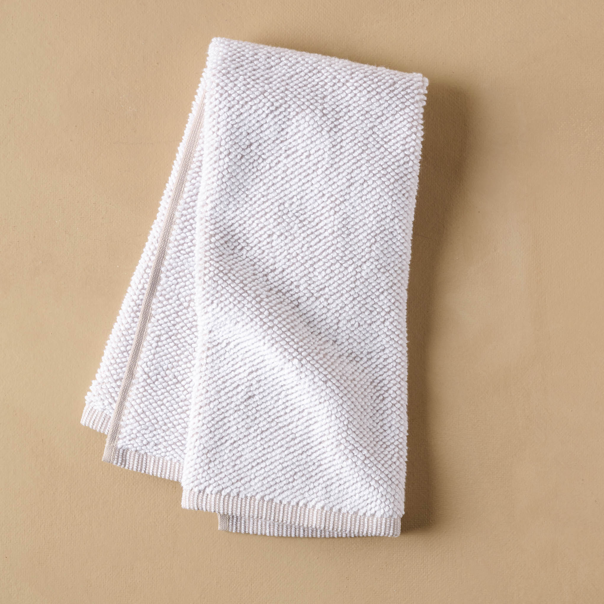 Linen Assisi Textured Towel. Hand towel folded