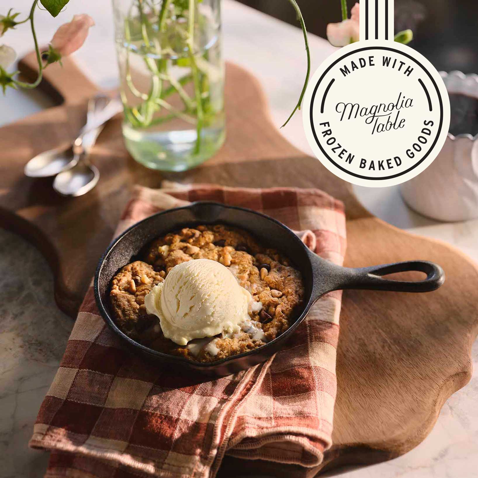 Jo's Way Skillet Cookie Recipe - made with Magnoliass Table Frozen Baked Goods