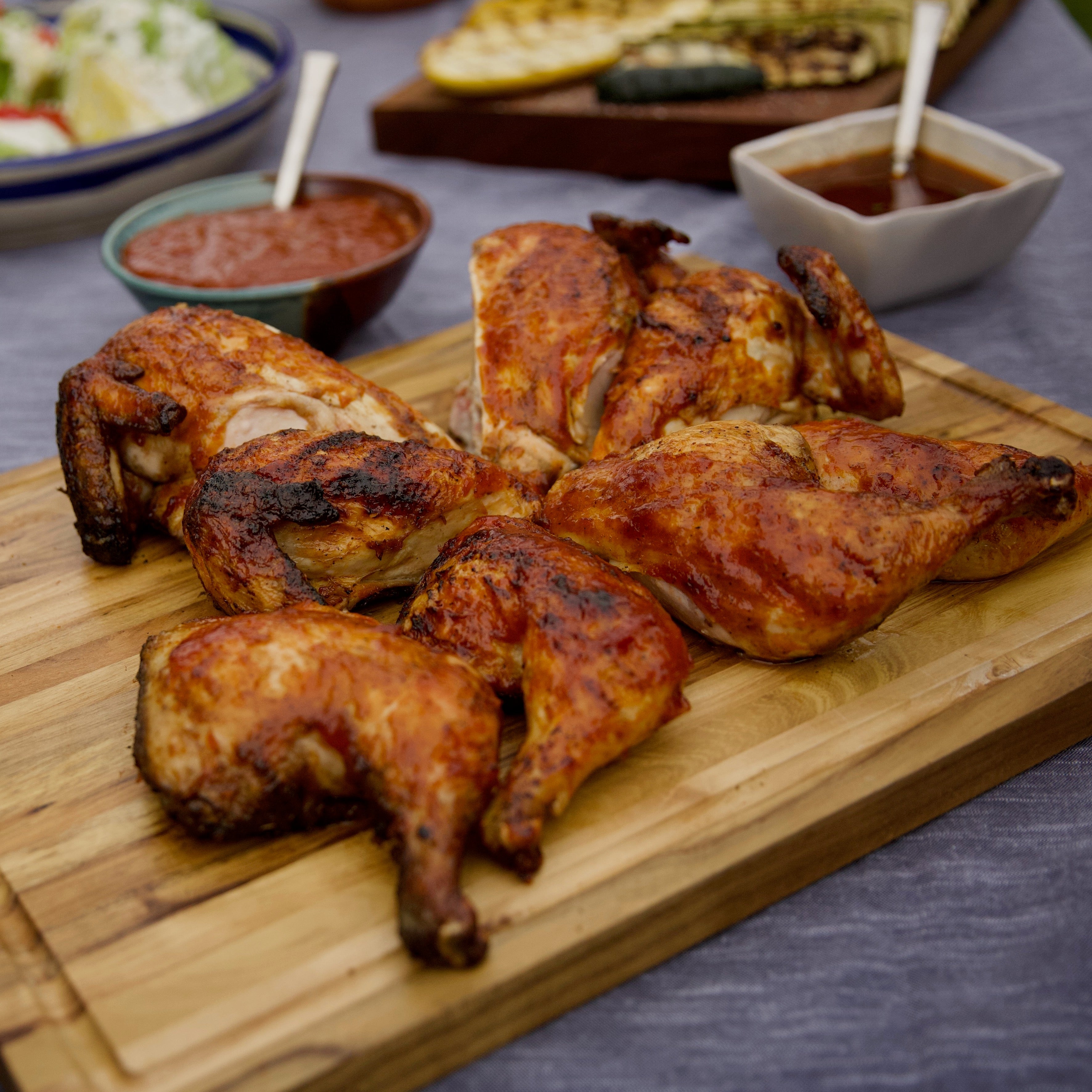 Elizabeth Poett's Butterflied Chicken with Peach Barbecue Sauce