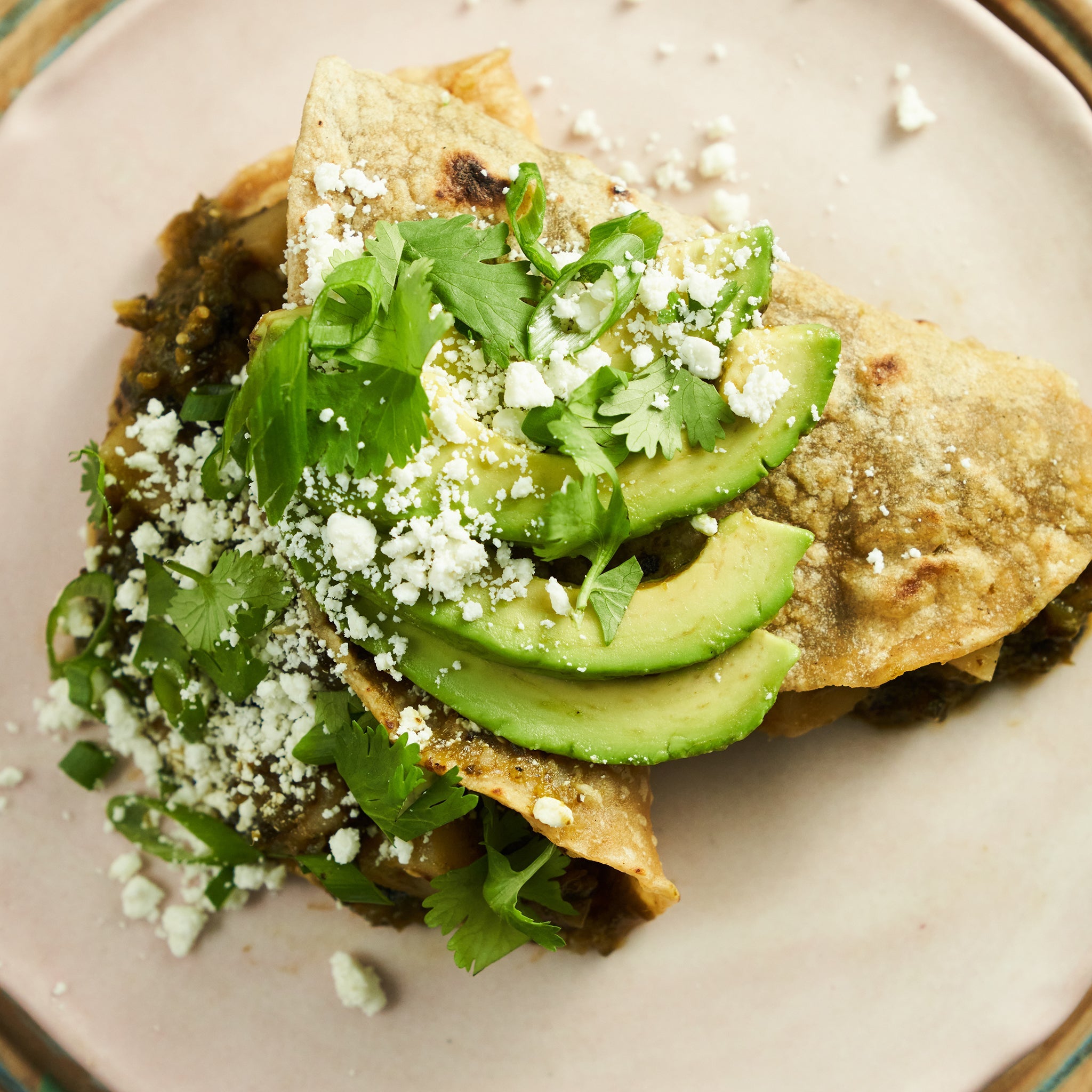 Rick Martinez Green Enchiladas with Potatoes and Mushrooms (Enchiladas Verdes con Papas y Hongos)