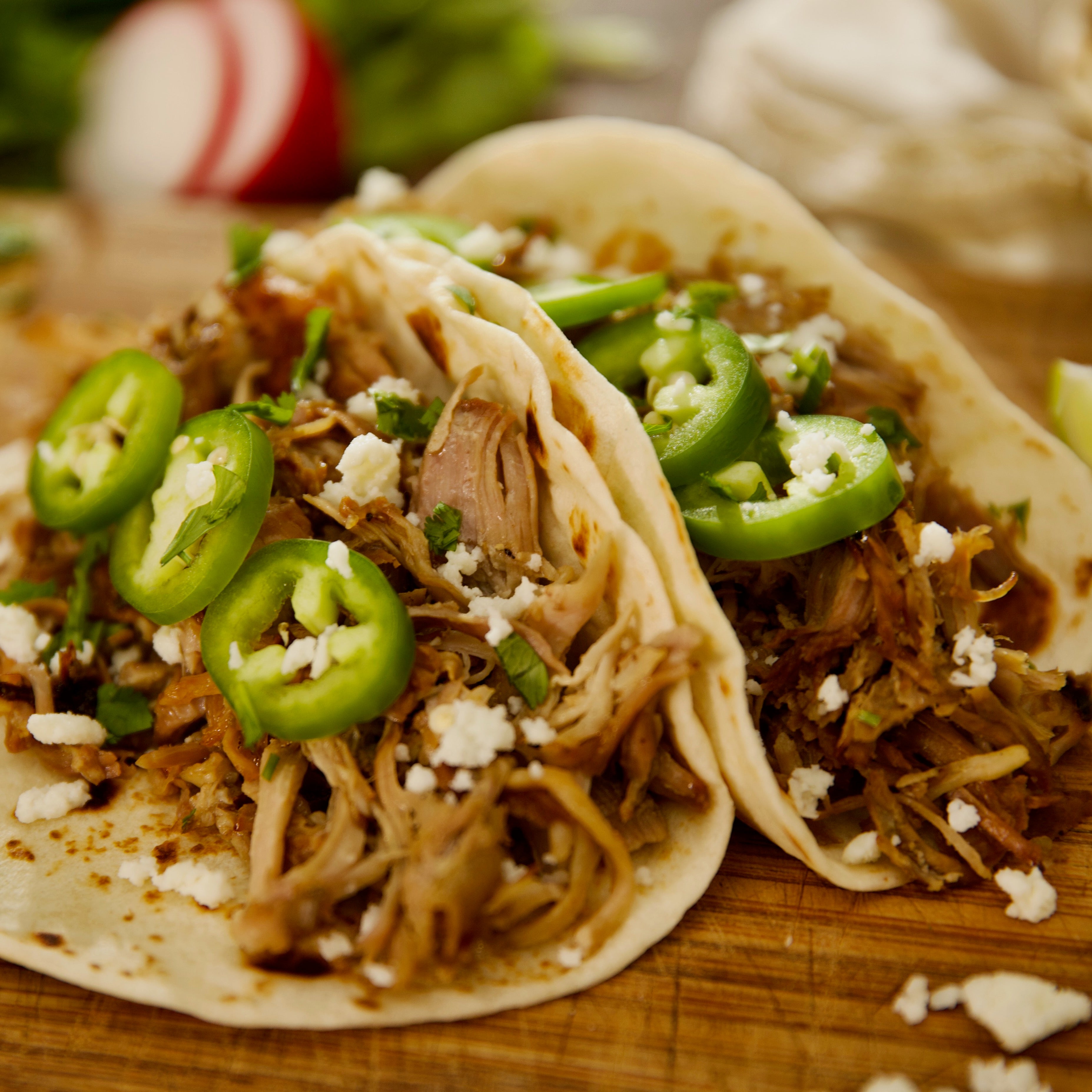 Elizabeth Poett's Slow Cooked Carnitas with Homemade Flour Tortillas