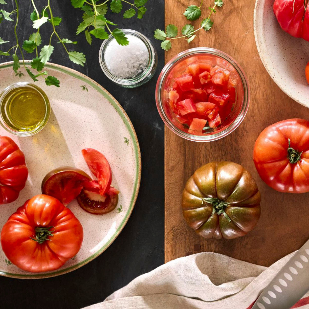 tomatoes on a cutting board