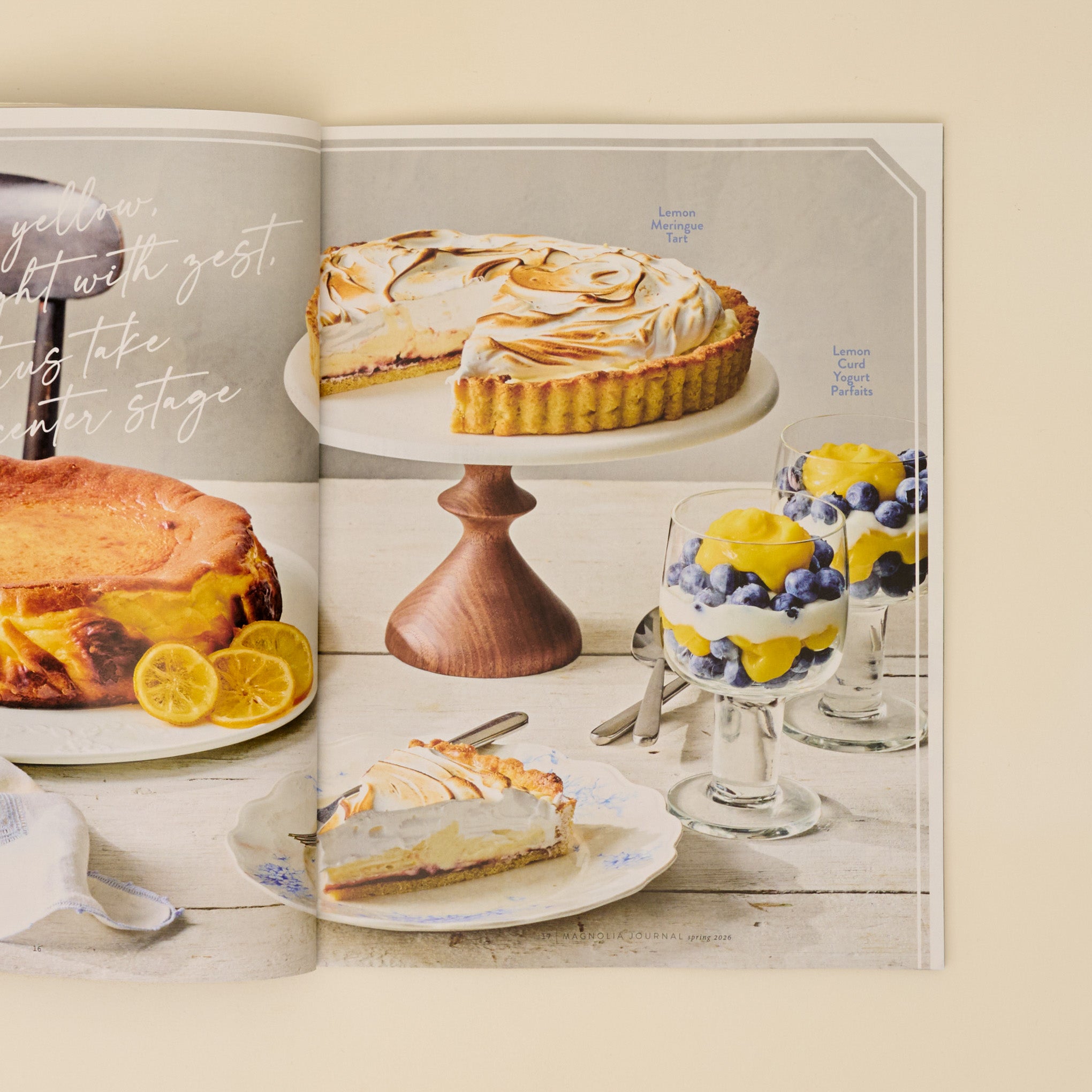 Magnoliass Journal Spring 2026 table set with spring pastries and treats