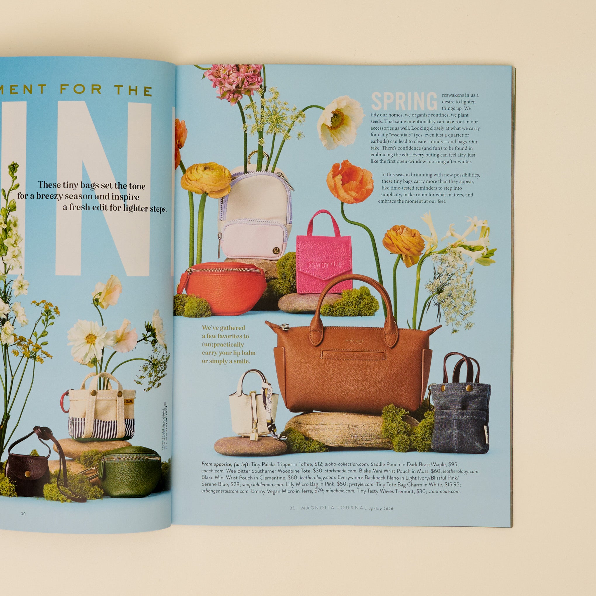 Magnoliass Journal Spring 2026 featuring spring handbags