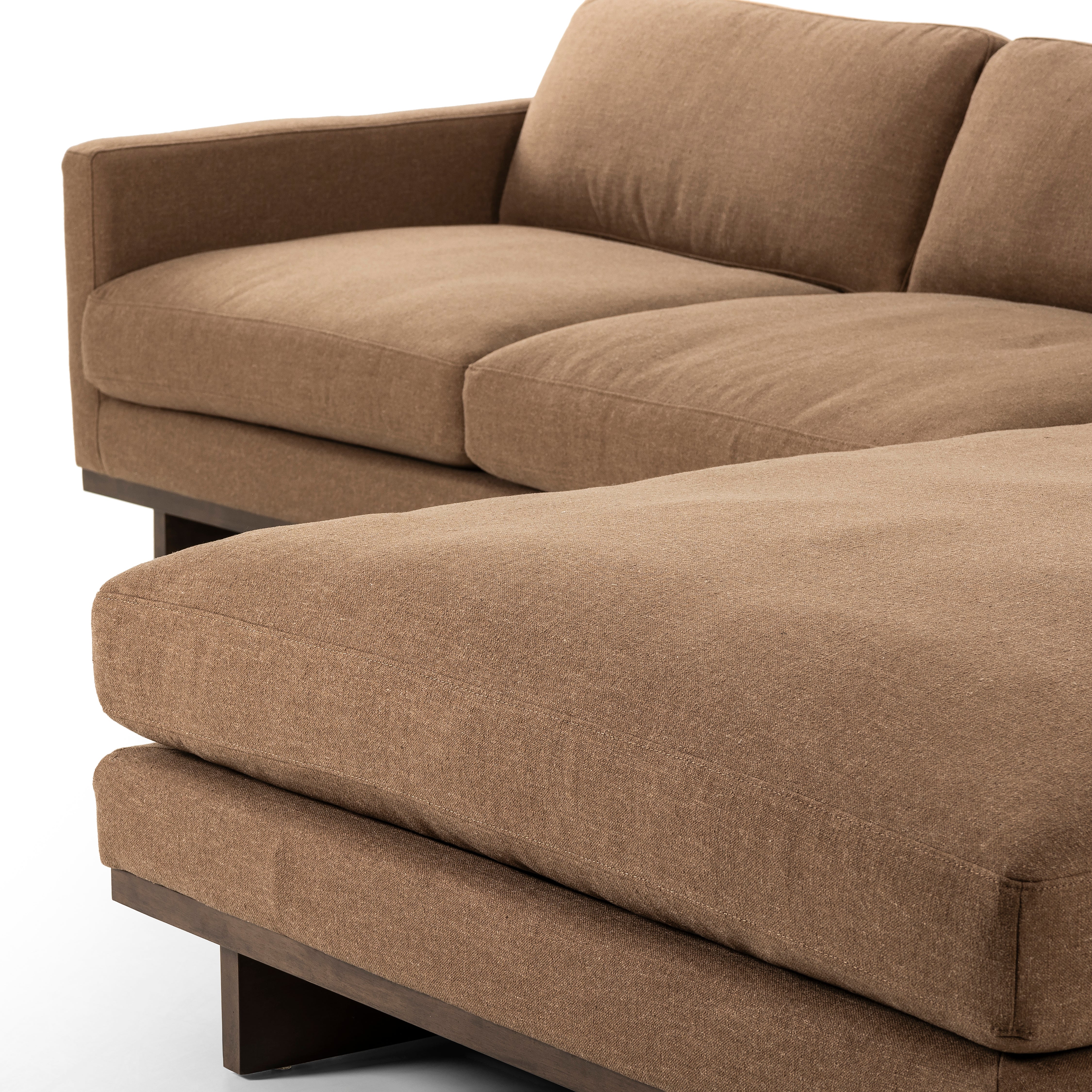 Ford 2 Pc Sectional Right Chaise in Cafe up close