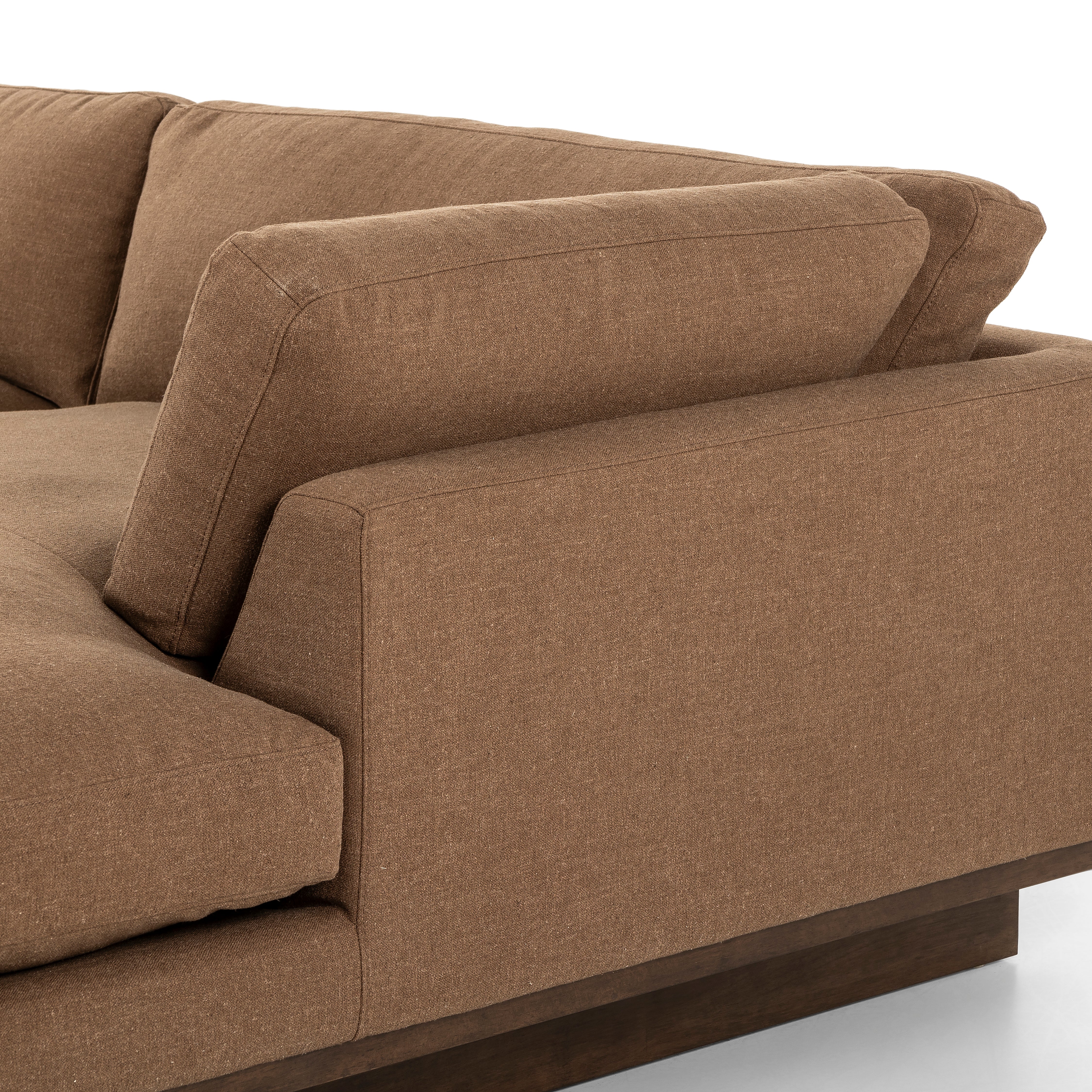 Ford 2 Pc Sectional Right Chaise in Cafe up close