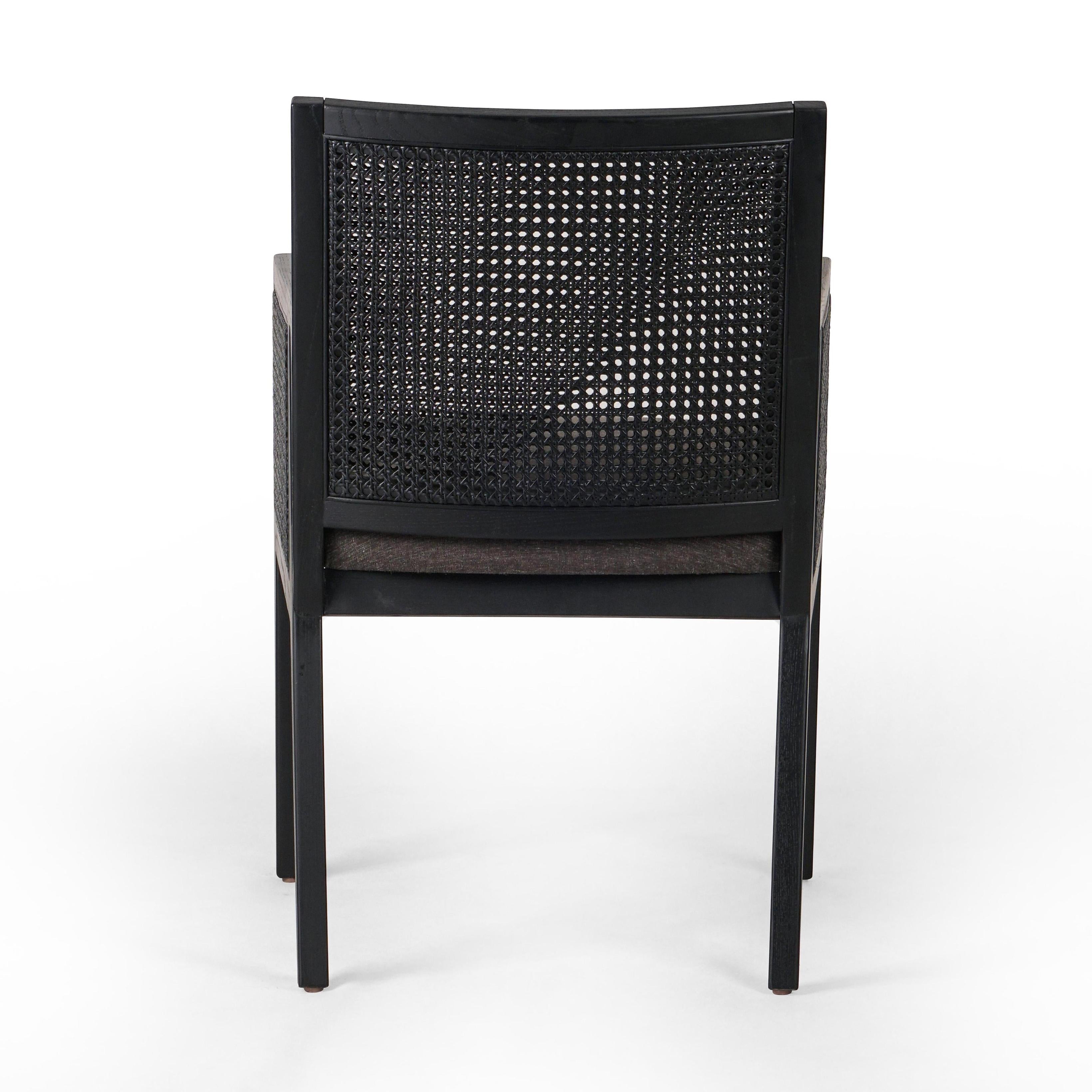 Lita Dining Armchair in black  back view