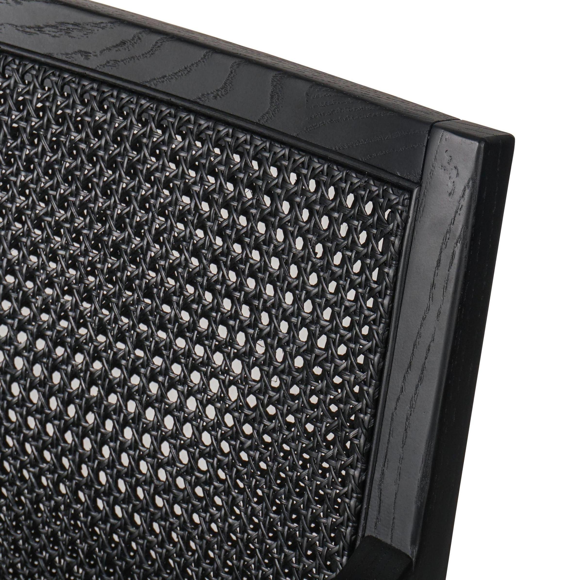 Lita Dining Armchair in black close up of chair back