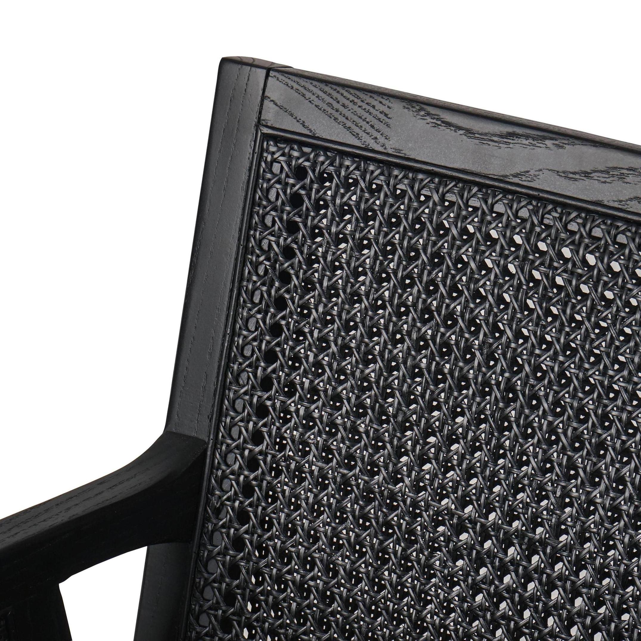 Lita Dining Armchair in black  close up of chair back detail