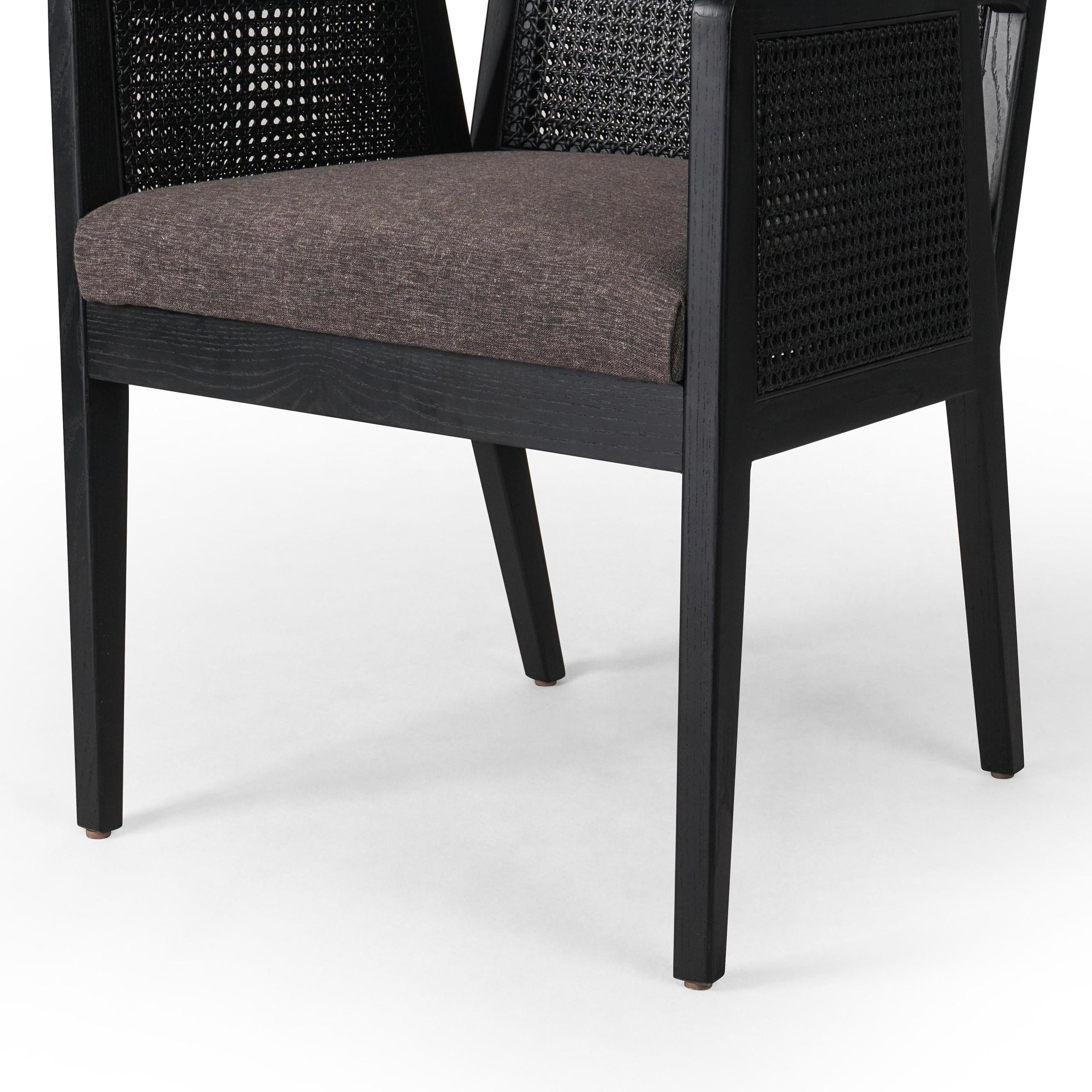 Lita Dining Armchair in black close up of legs