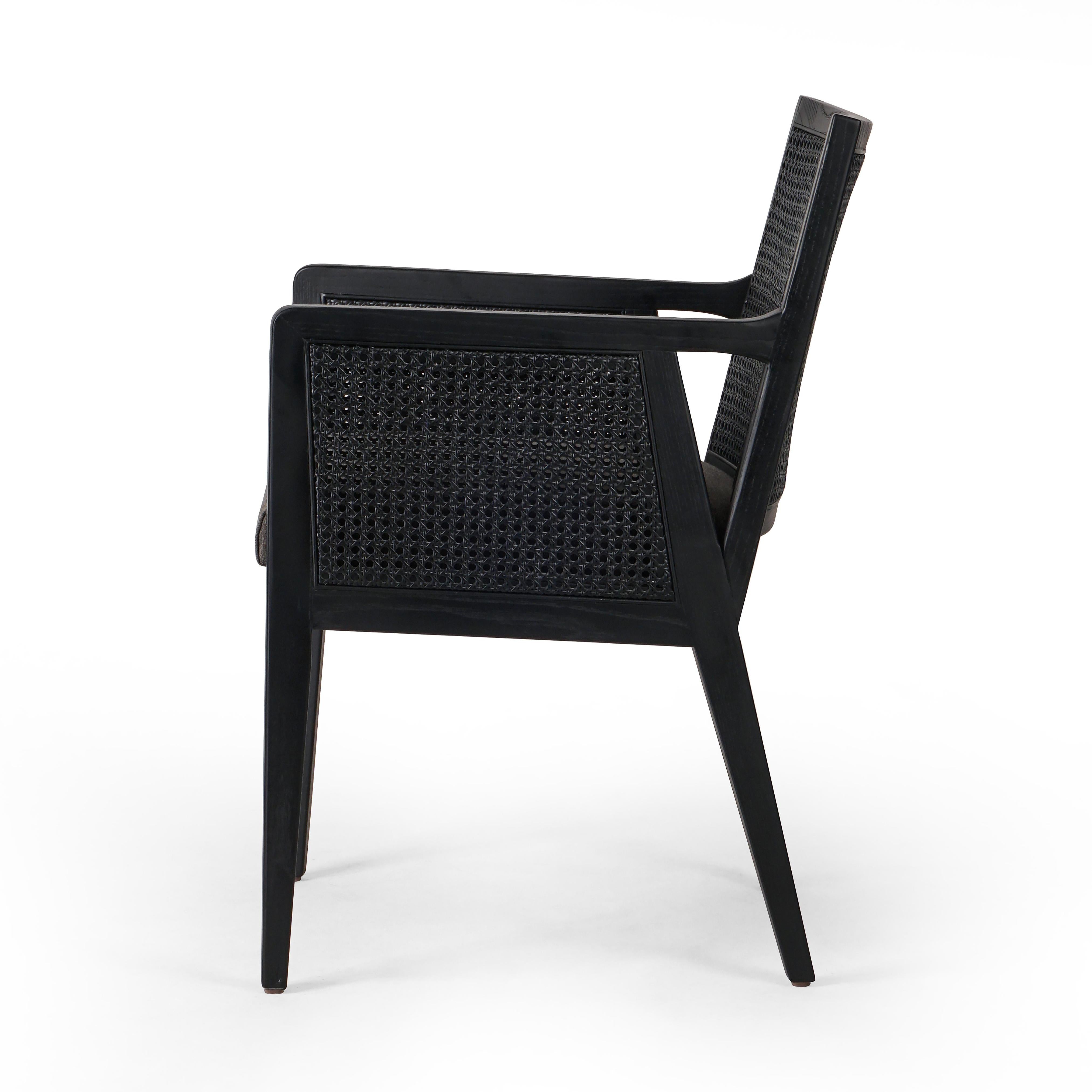 Lita Dining Armchair in black side view