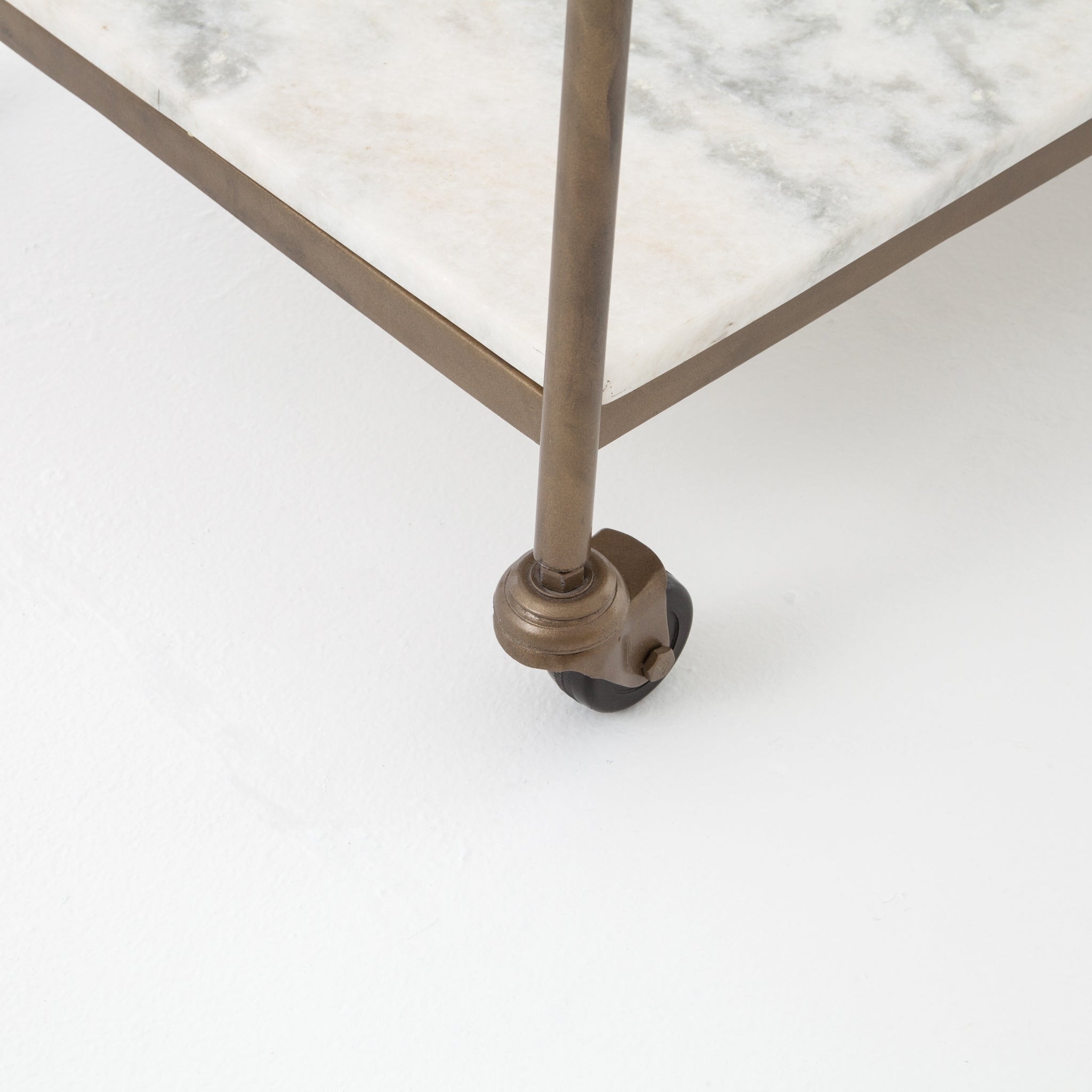Large Daisy Bar Cart wheel up close