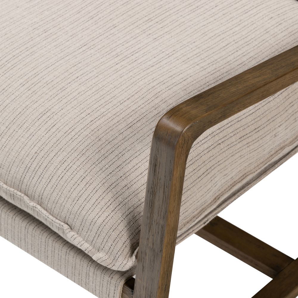 Gerard Chair in vintage stripe close up of armrest 