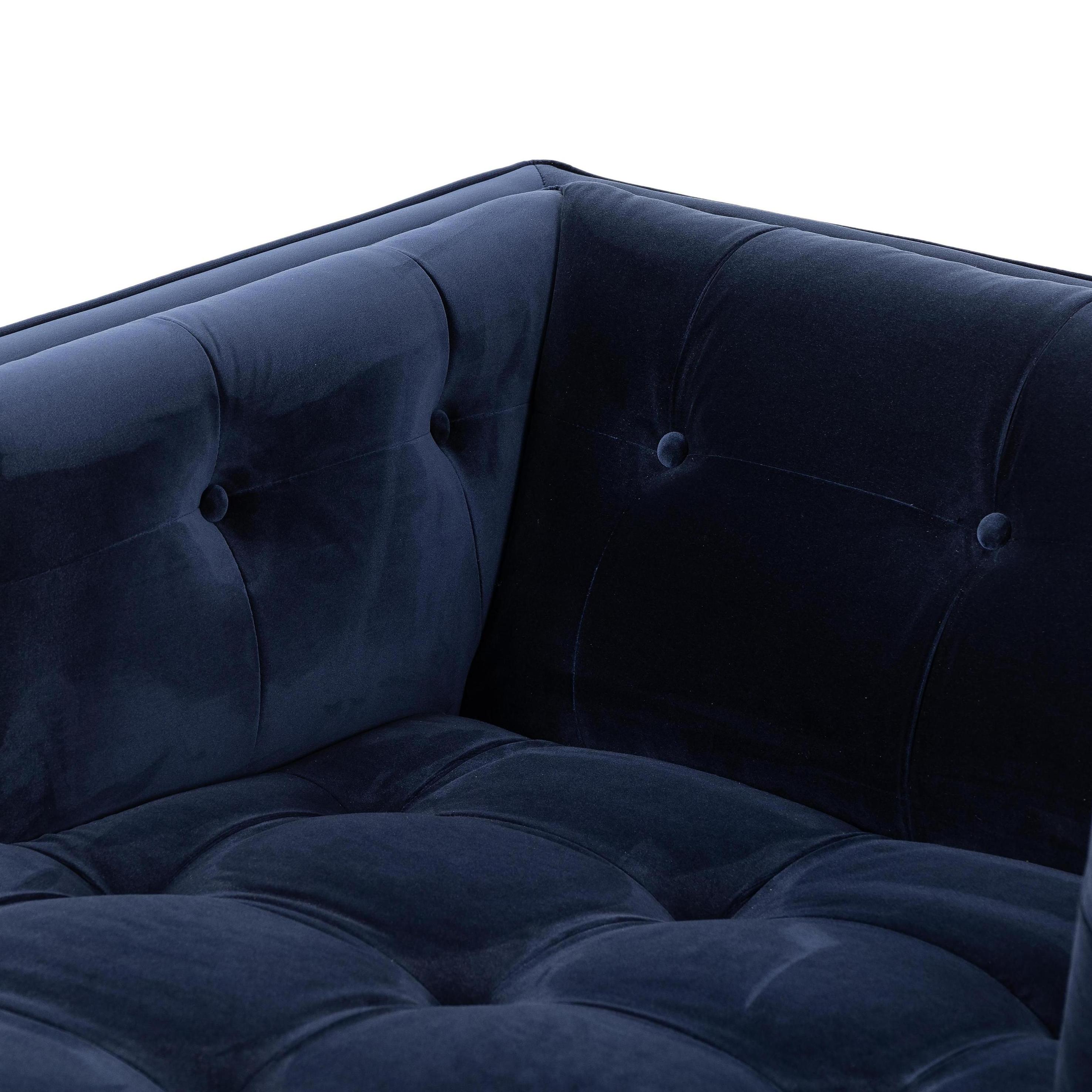 Elsie Chaise in midnight velvet close up 