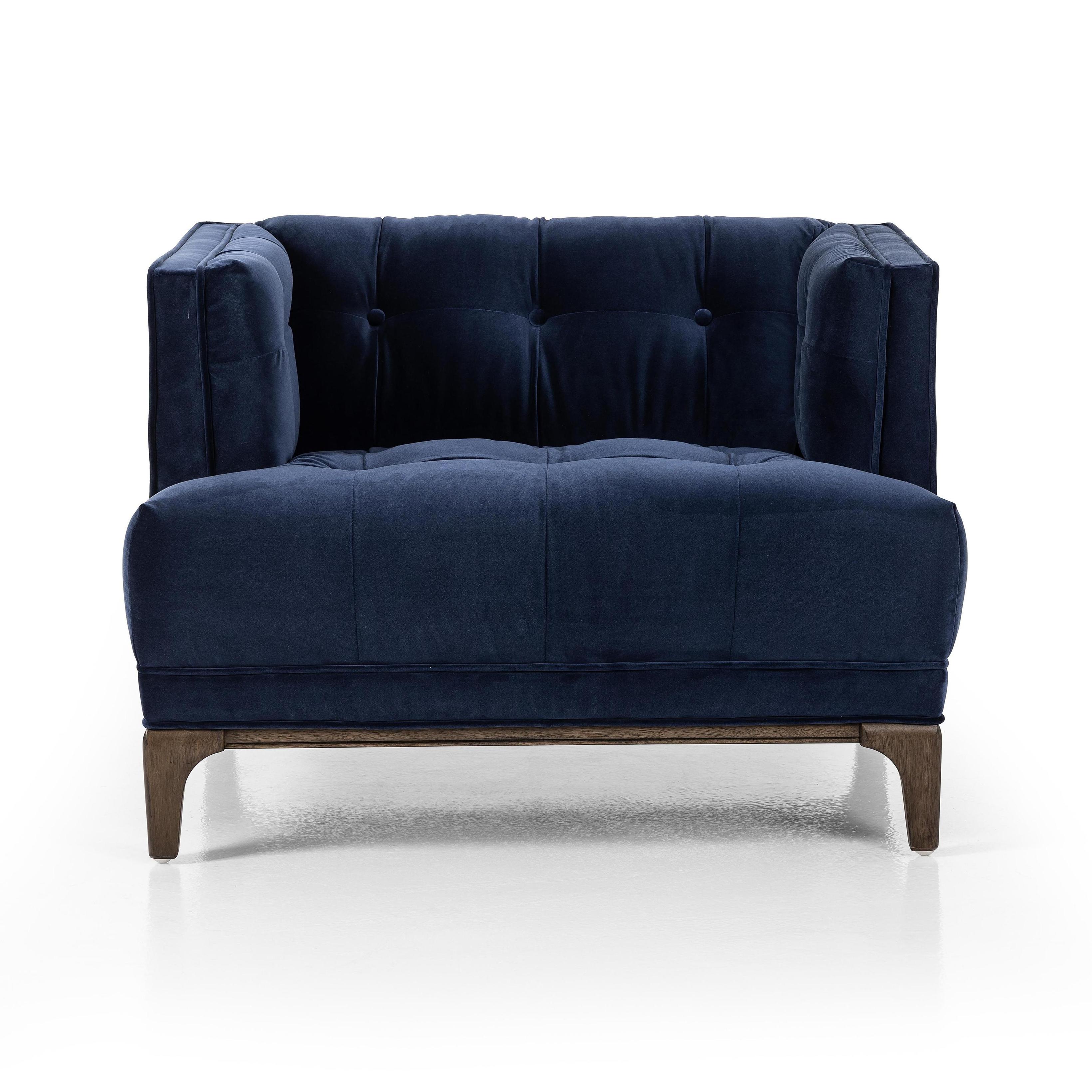 Elsie Chair in midnight velvet front view