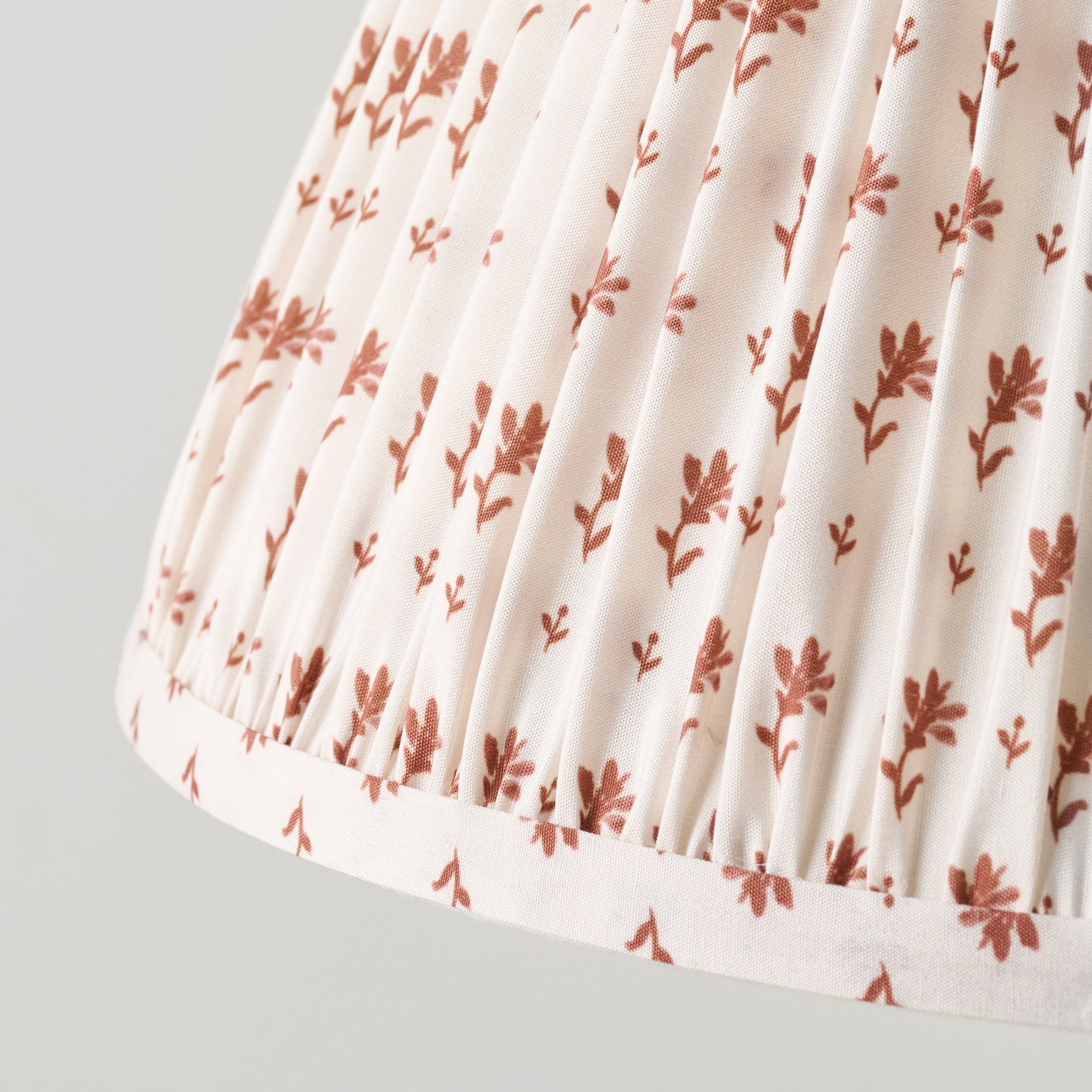 Taupe Blockprint Shade up close