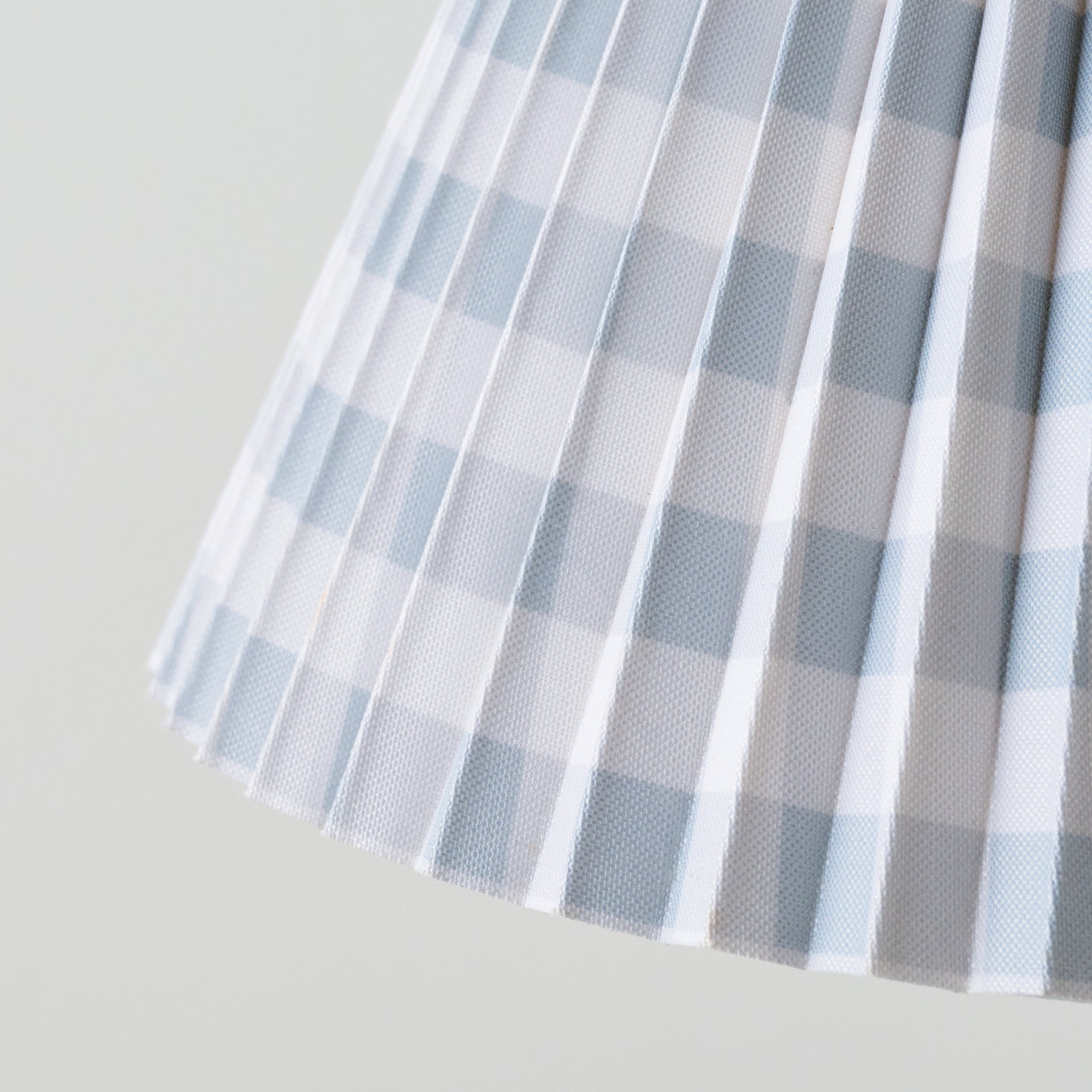 Blue Gingham Shade up close