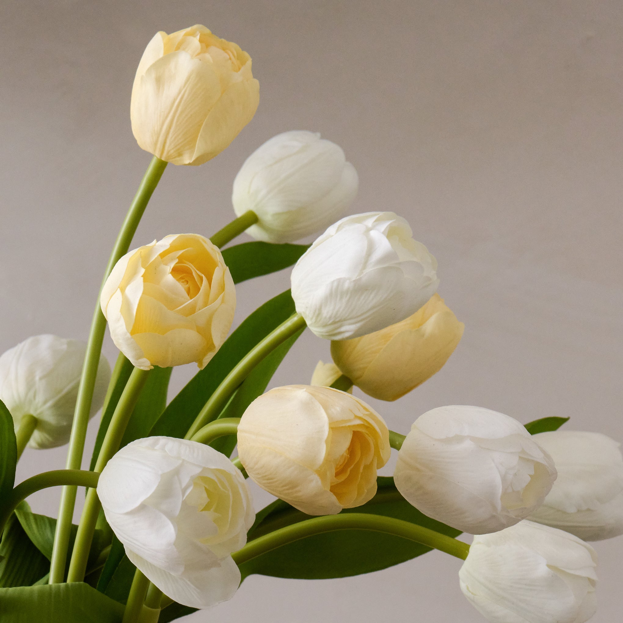 Real Touch Tulip Bundle in white and yellow