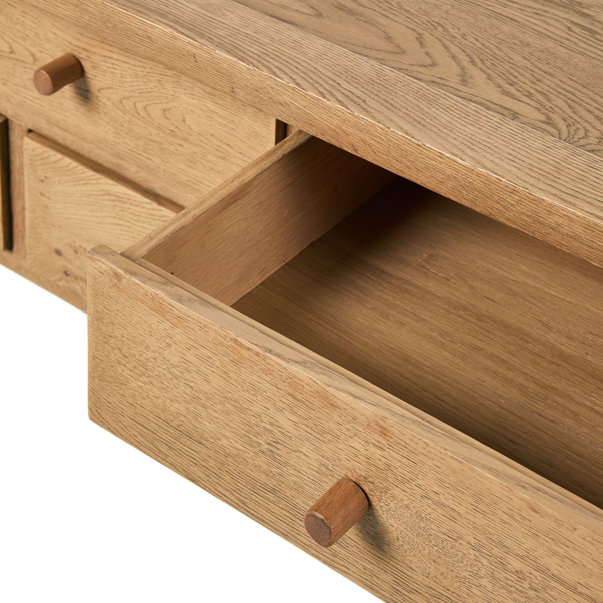 Evans Console Table shown with drawer open