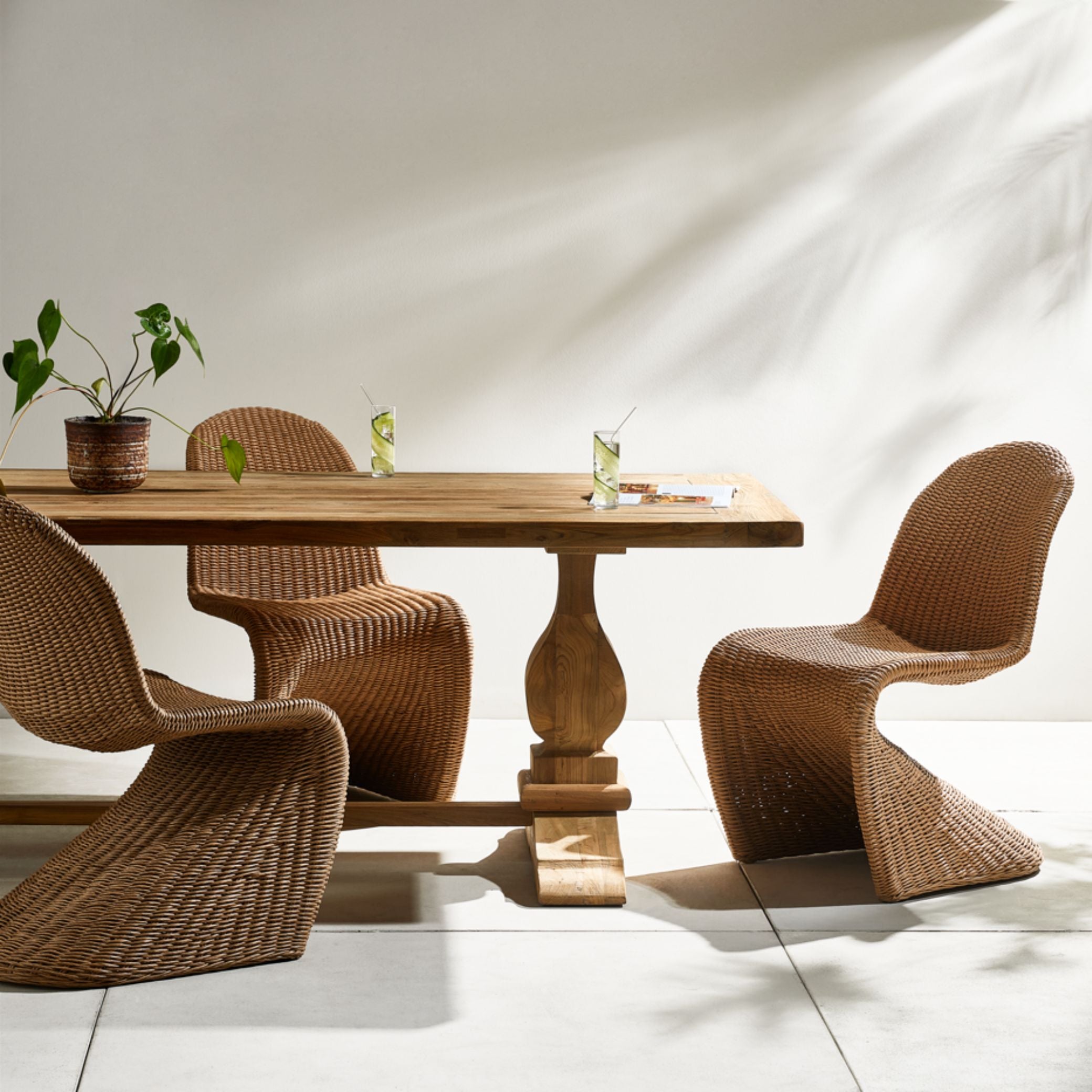 Lee Outdoor Dining Table shown in dining room
