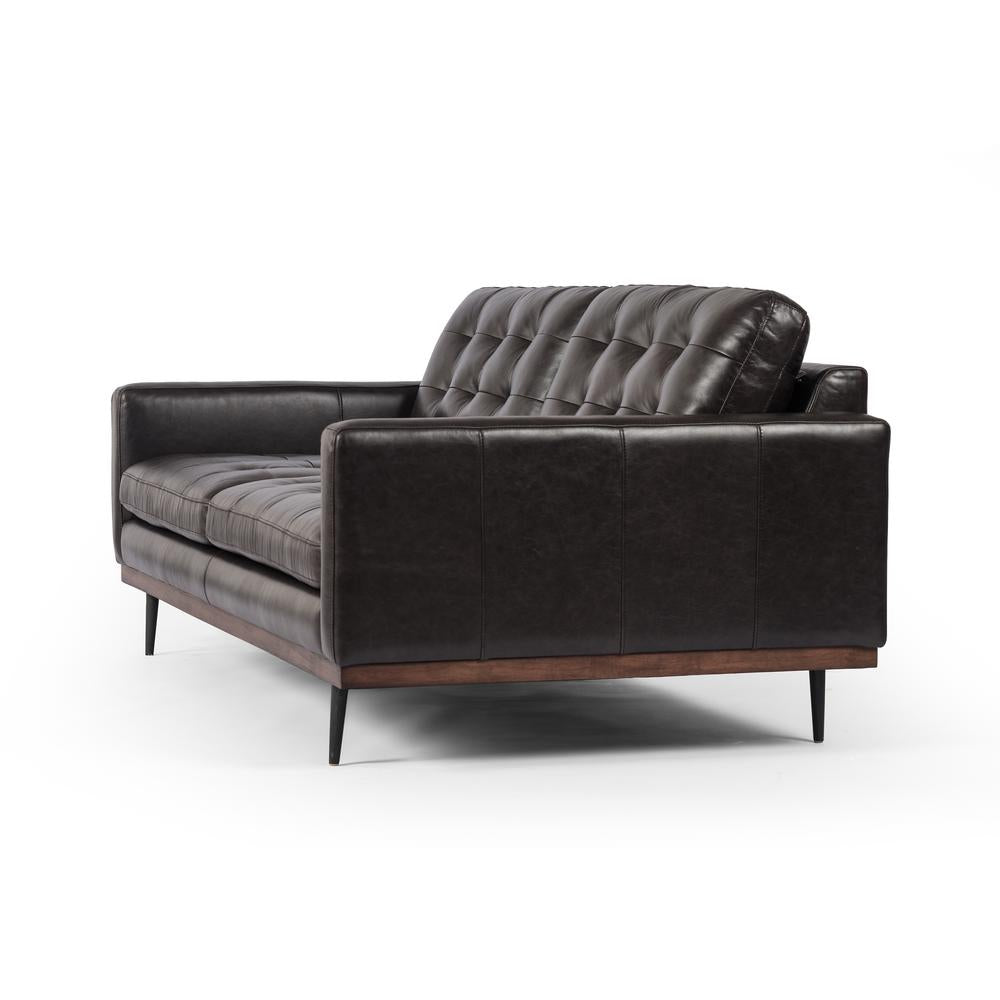  Novak Sofa in sonoma black leather angled side view
