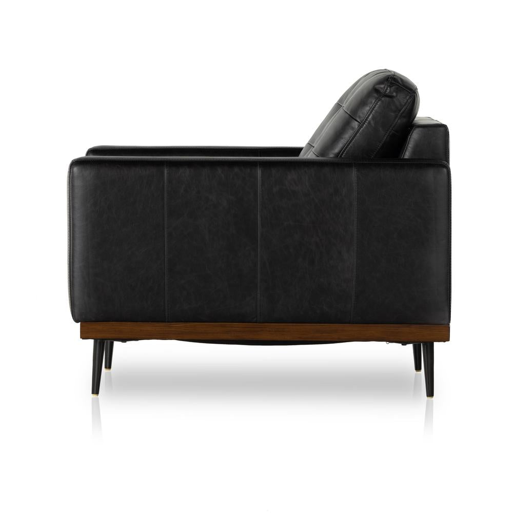 Novak Chair sonoma black leather side view