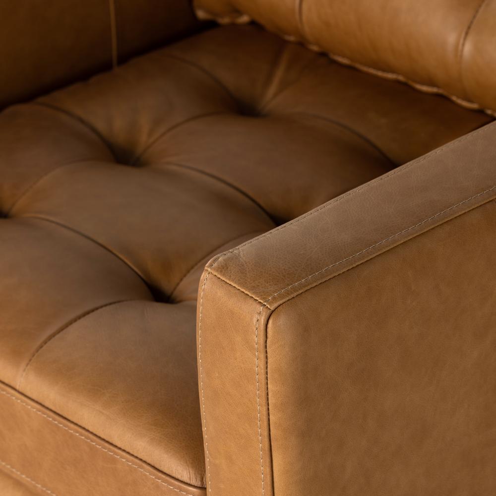 Novak Chair sonoma butterscotch leather close up of chair seat