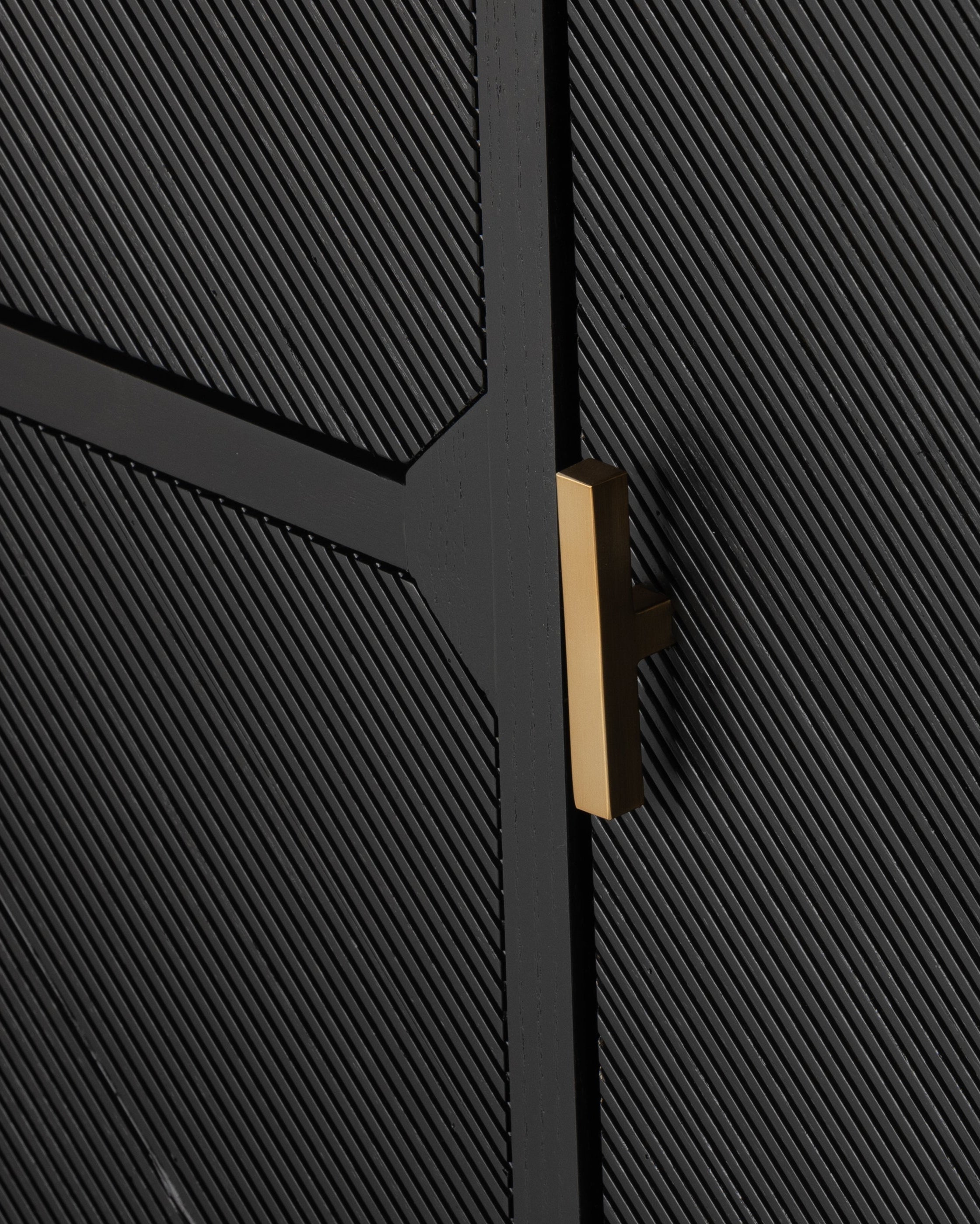 Dawn Media Console in Black ash up close
