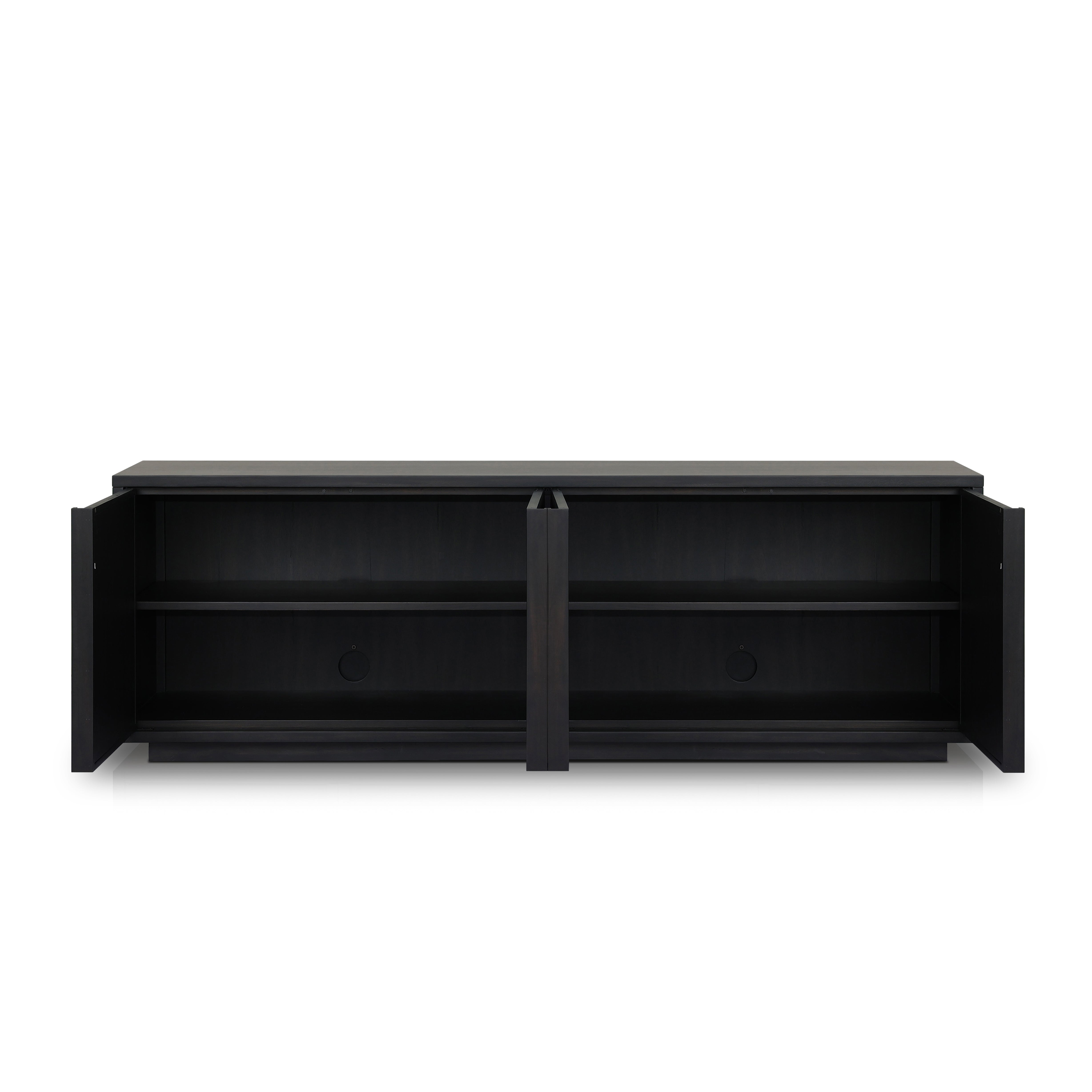Jeffrey Media Console shown with doors open