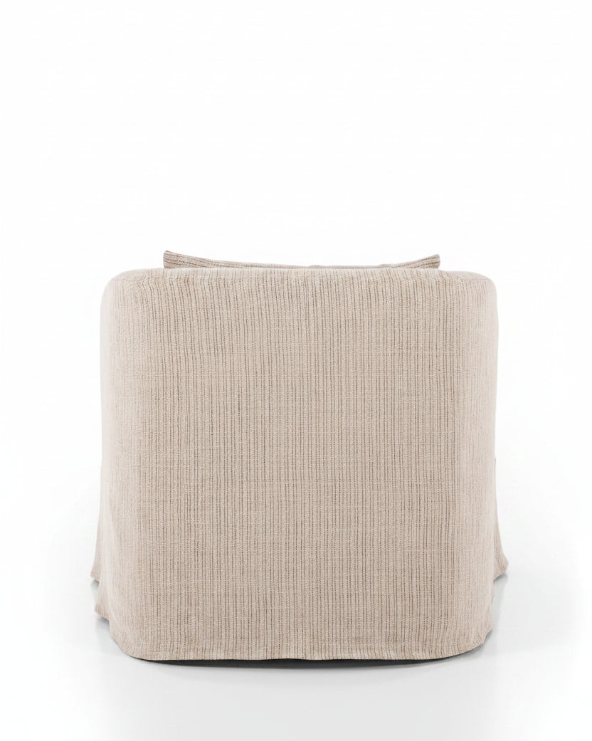 Harris Slipcovered Swivel Chair back of chair