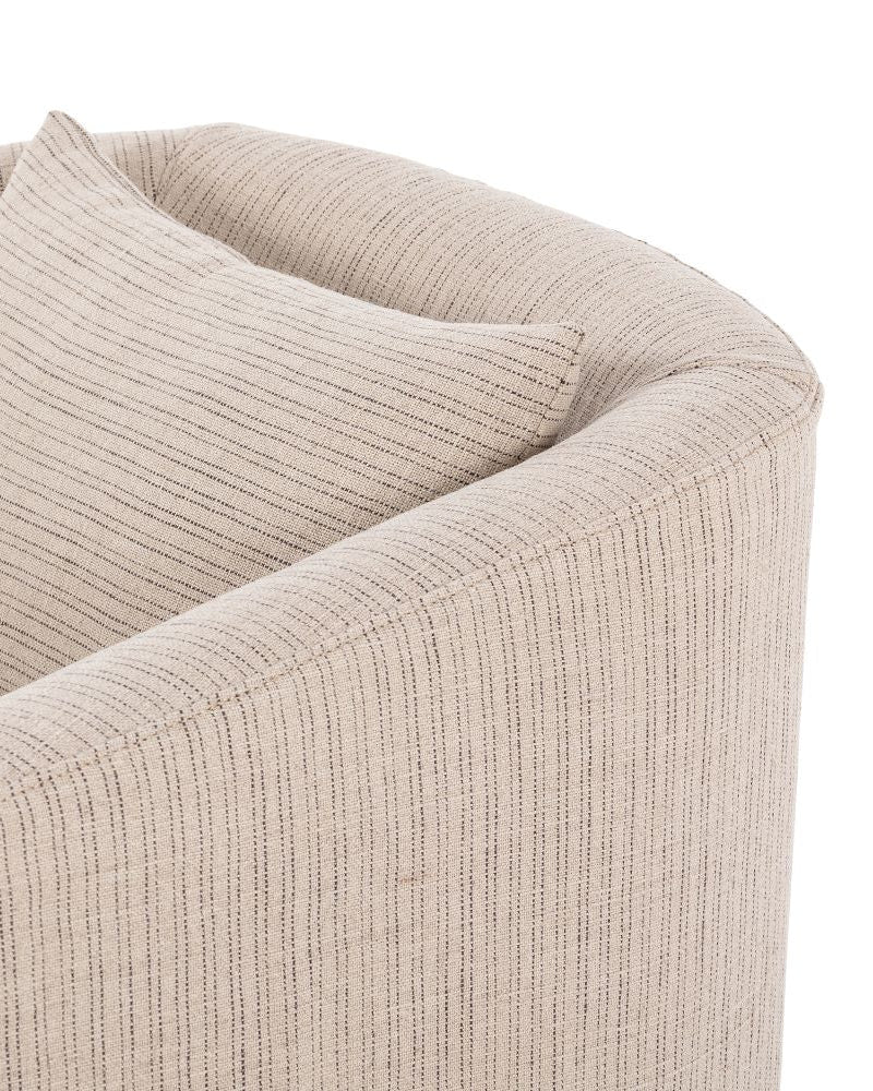 Harris Slipcovered Swivel Chair close up