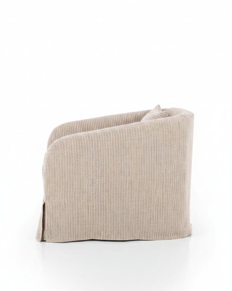 Harris Slipcovered Swivel Chair side view