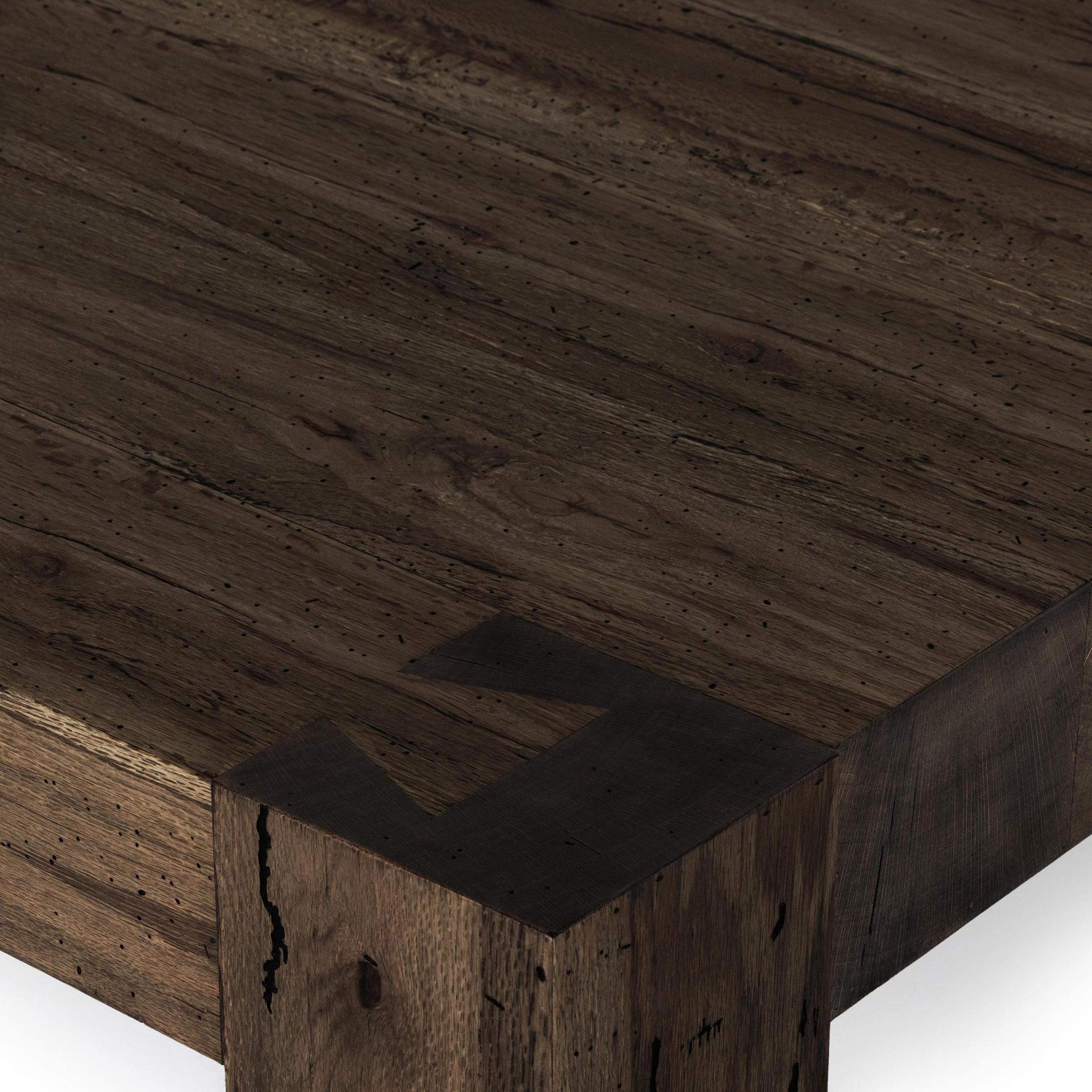 Powell Coffee Table in ebony oak close up of corner