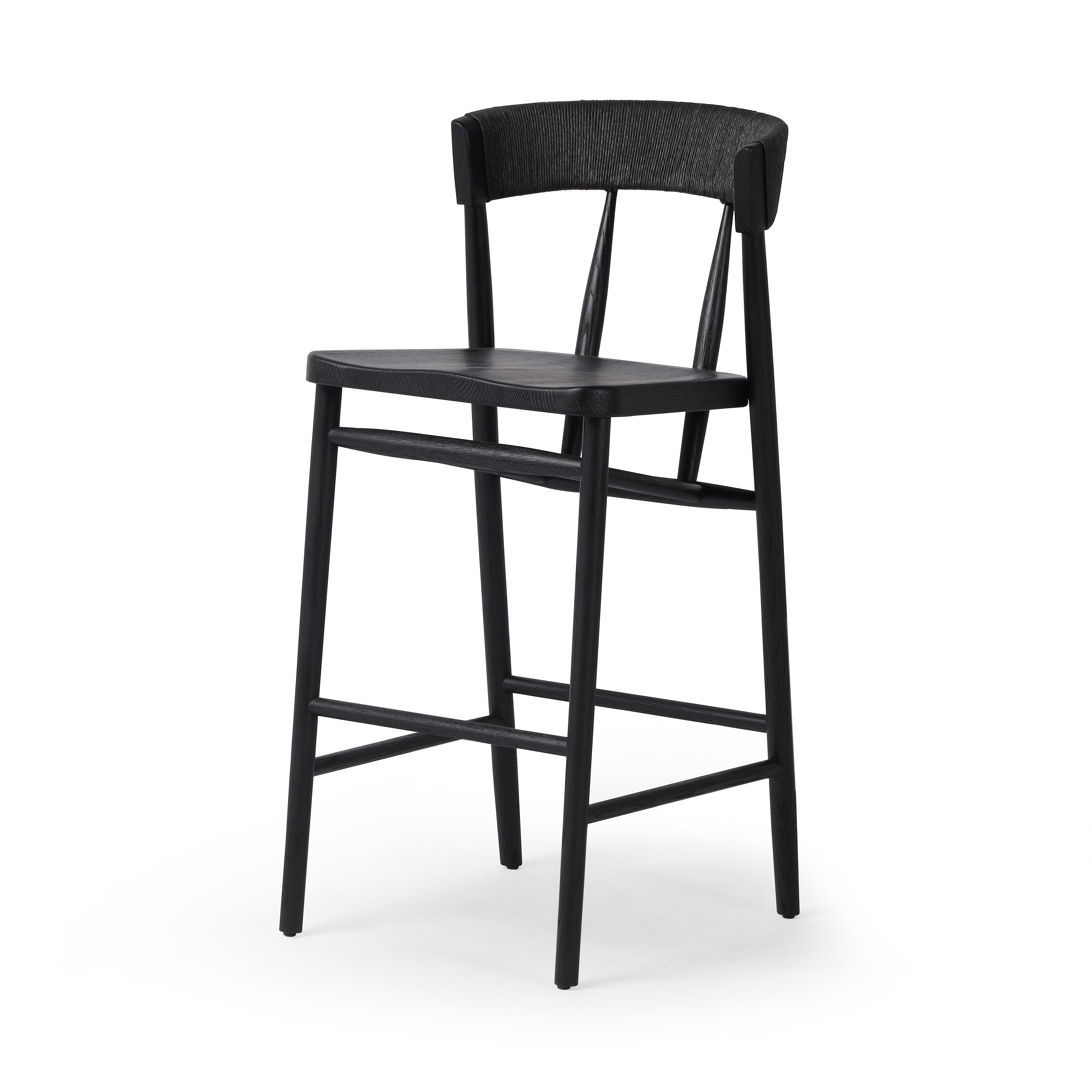 Carter Bar Stool in Black Oak