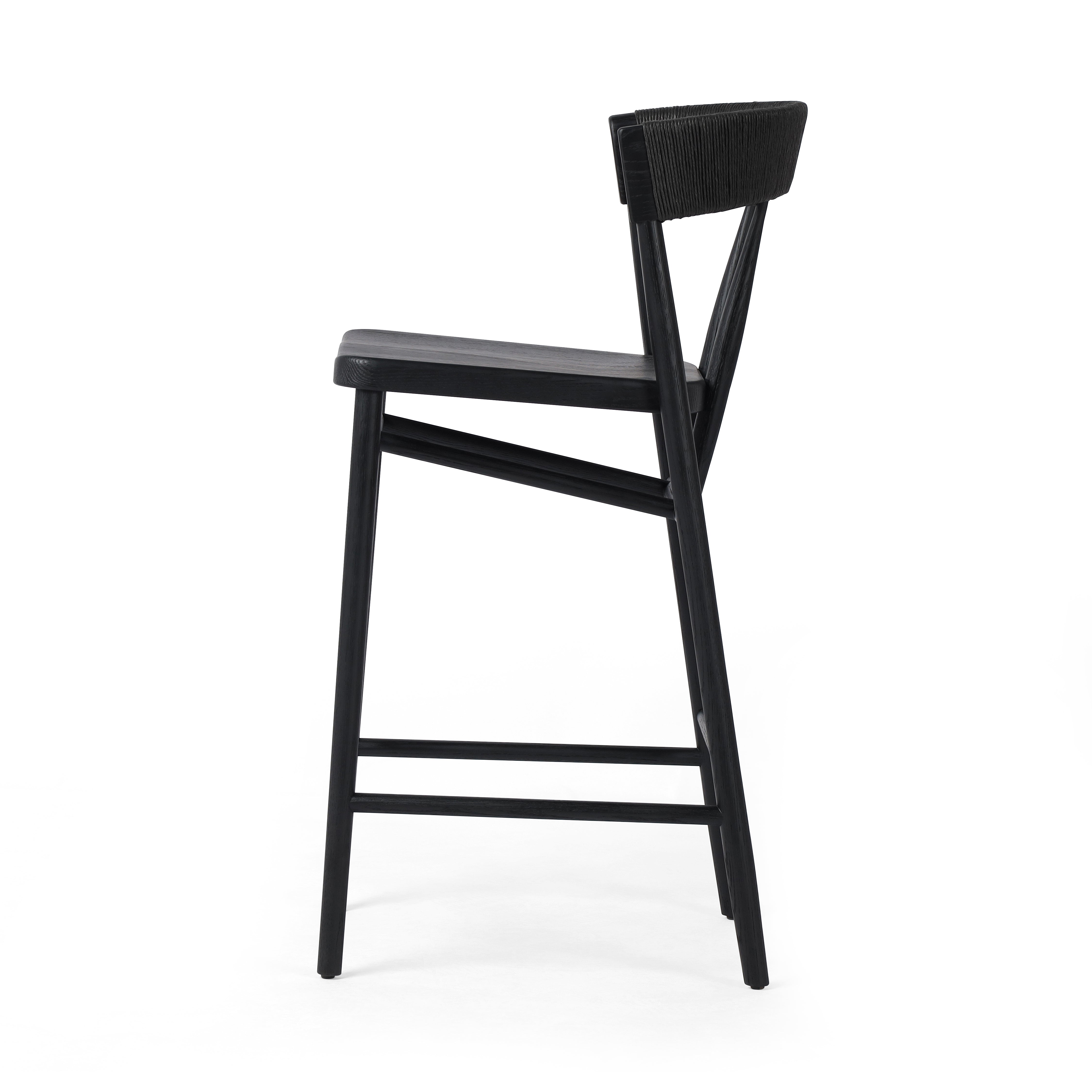 Carter Bar Stool in Black Oak side view