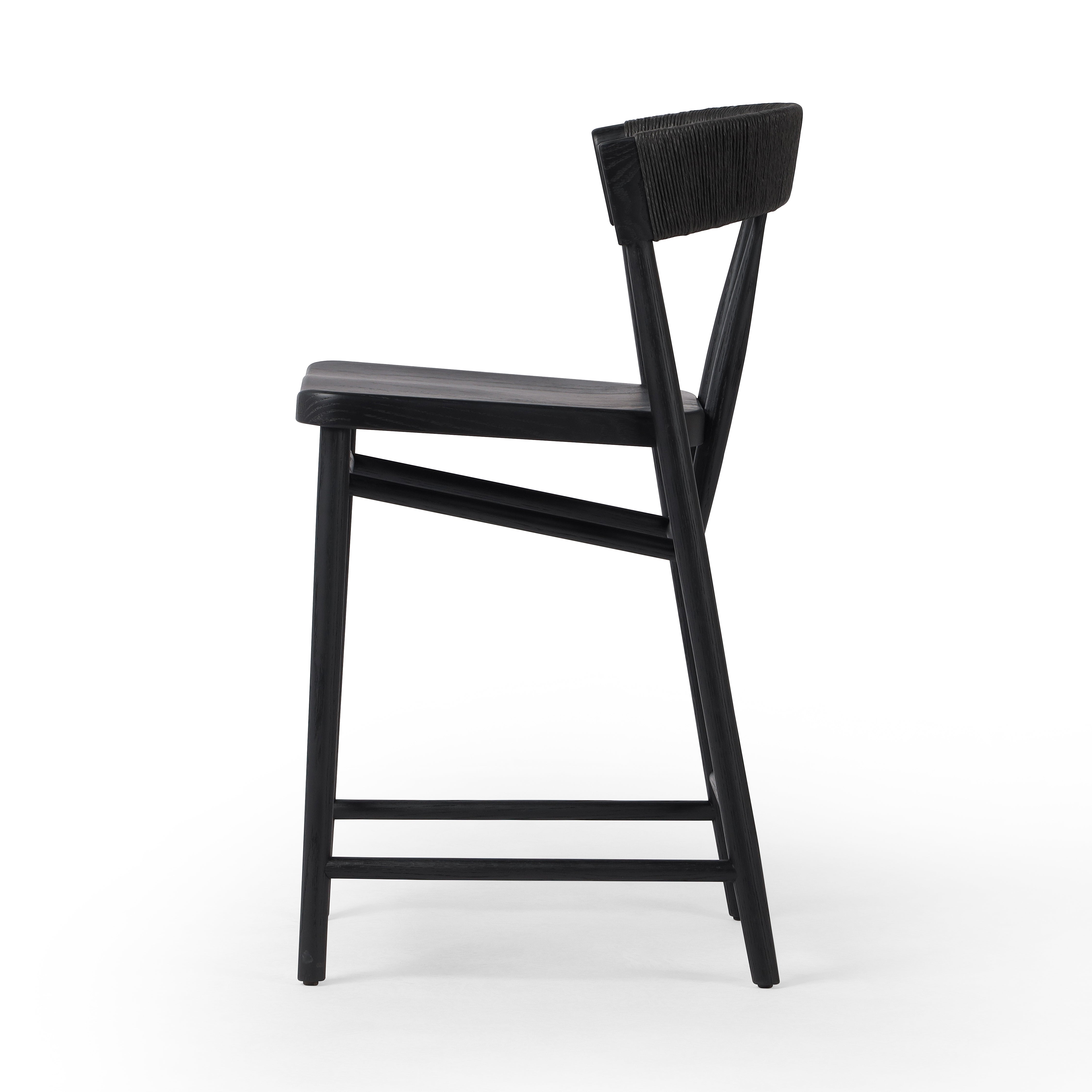 Carter Counter Stool in Black Oak from side
