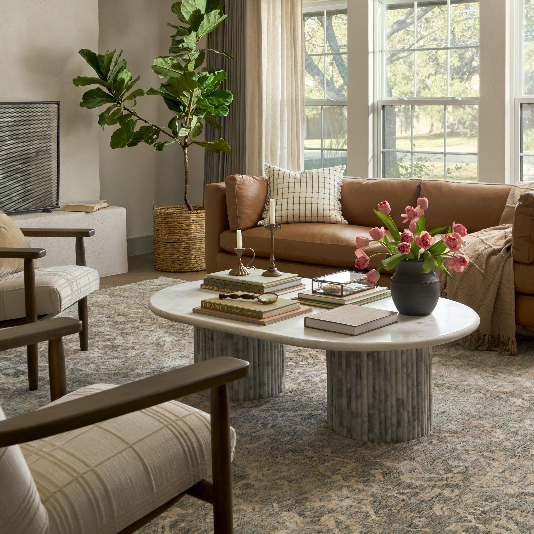 Deco Marble Coffee Table in a room