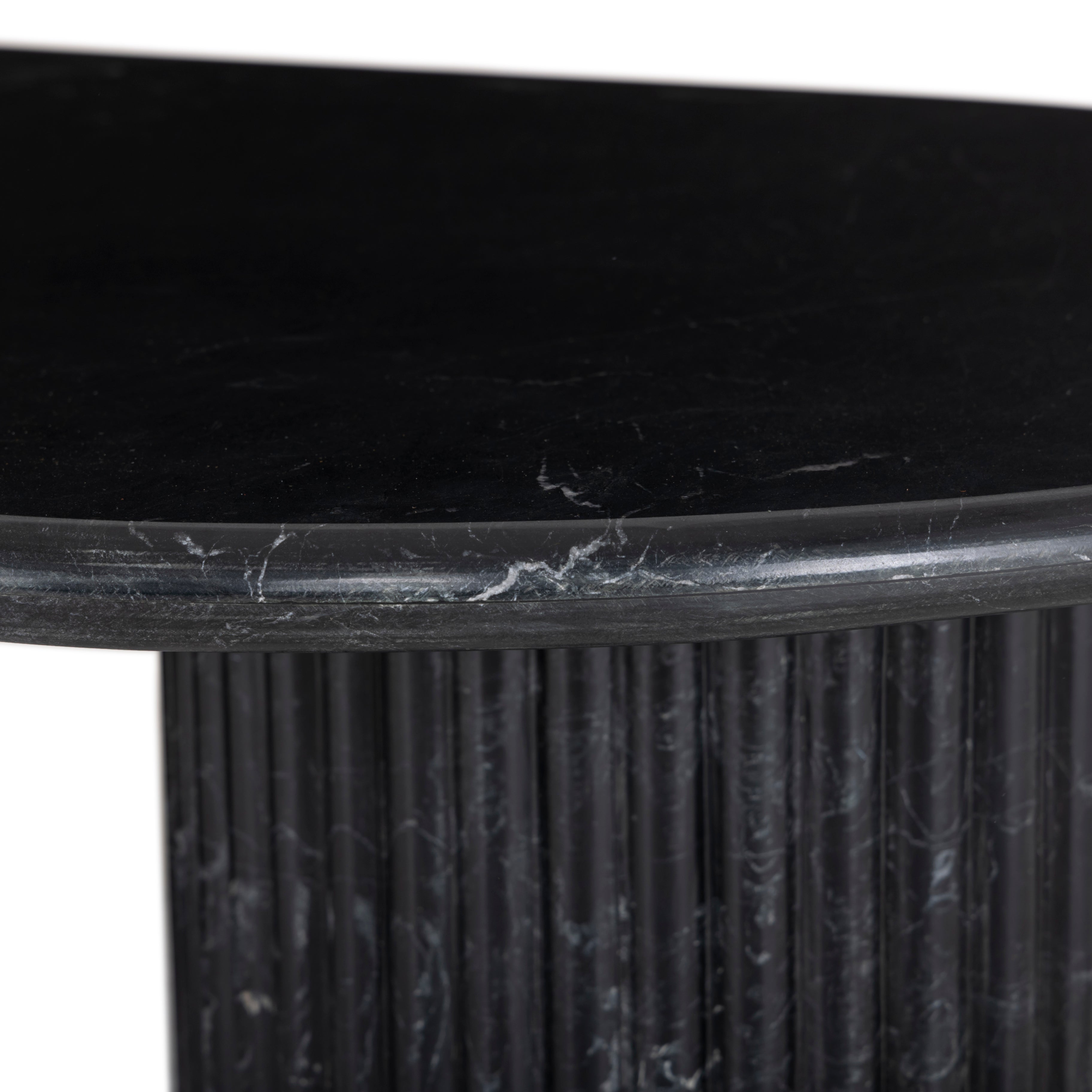 Deco Marble Coffee Table - Black Marble up close