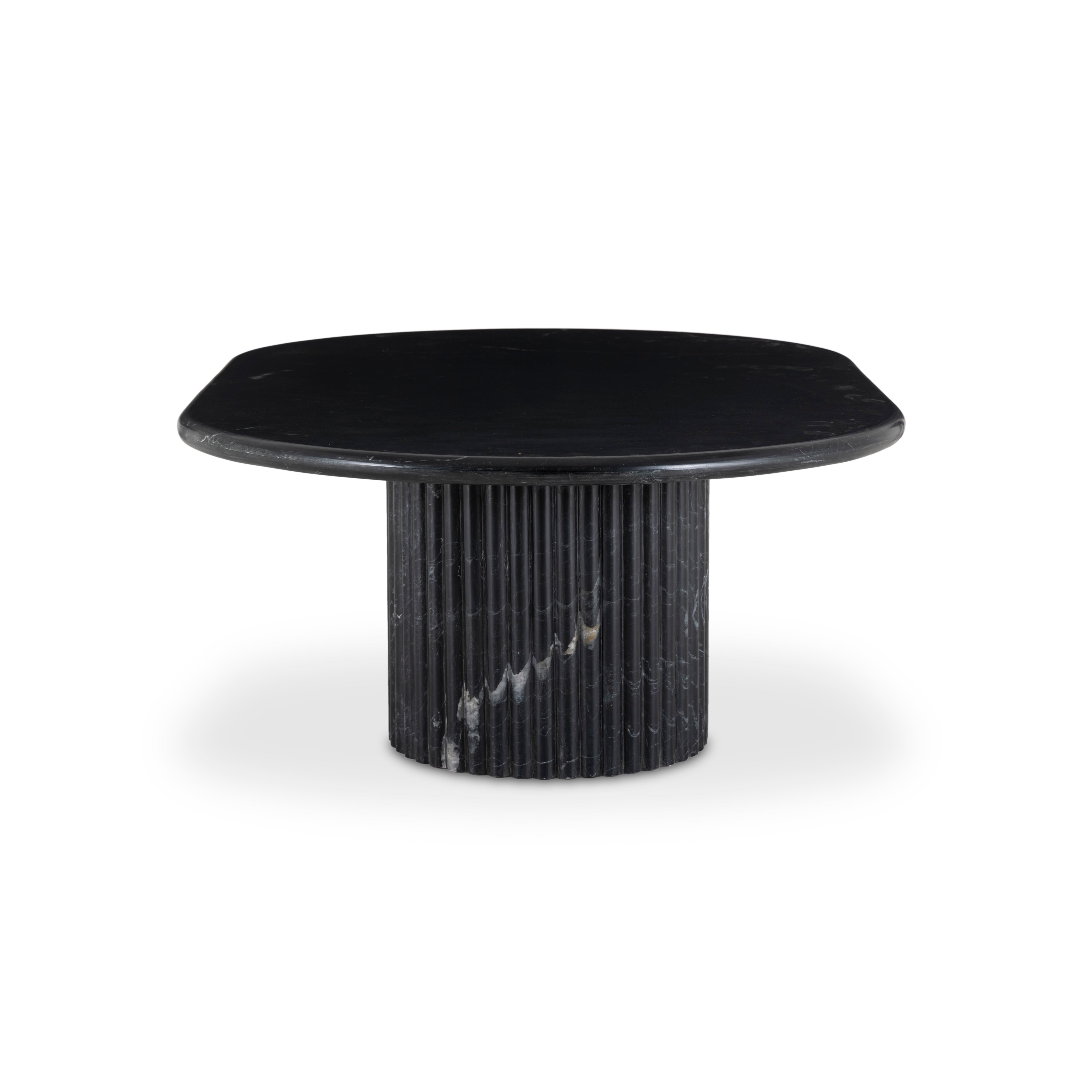 Deco Marble Coffee Table - Black Marble end view