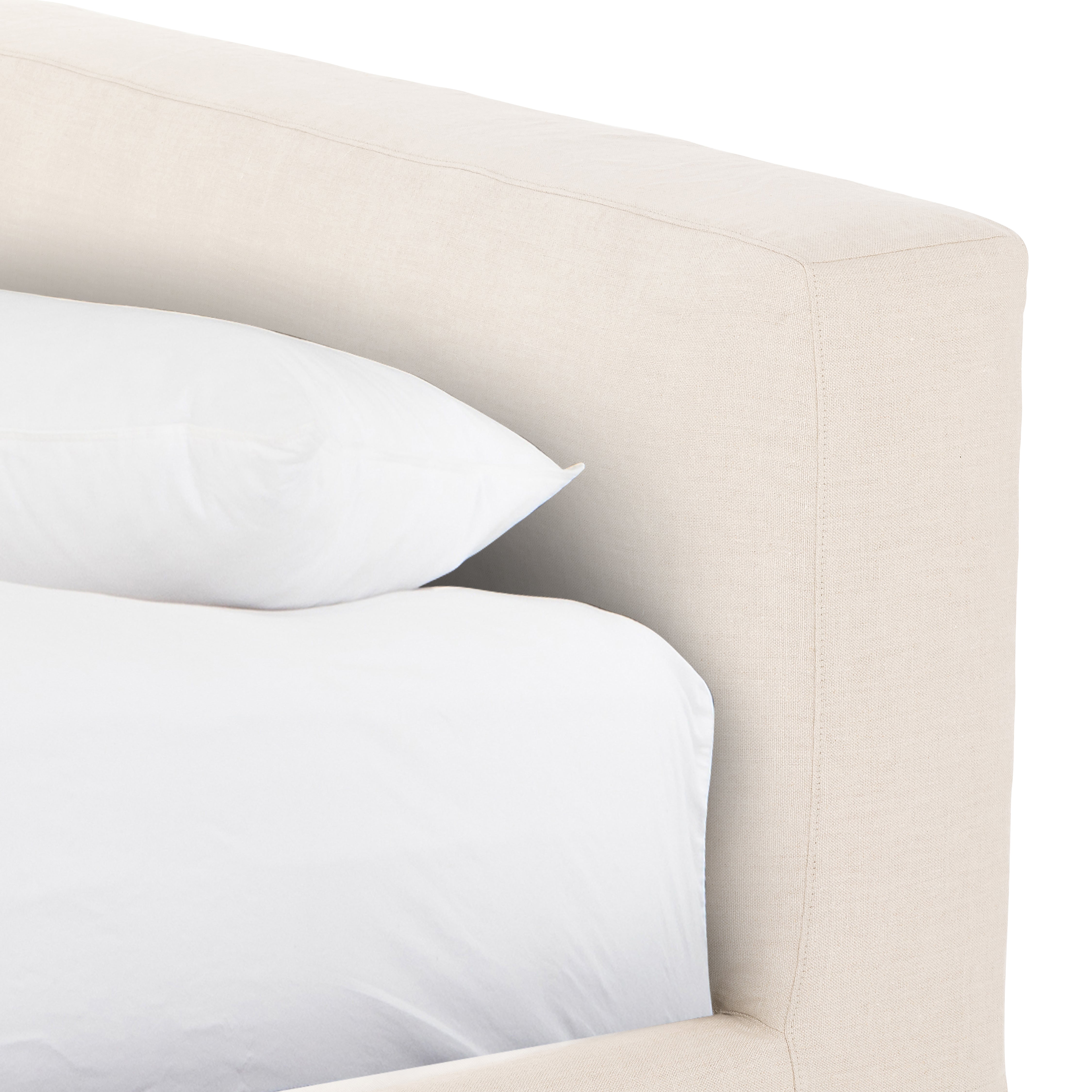 natural Carrie Slipcover Bed up close