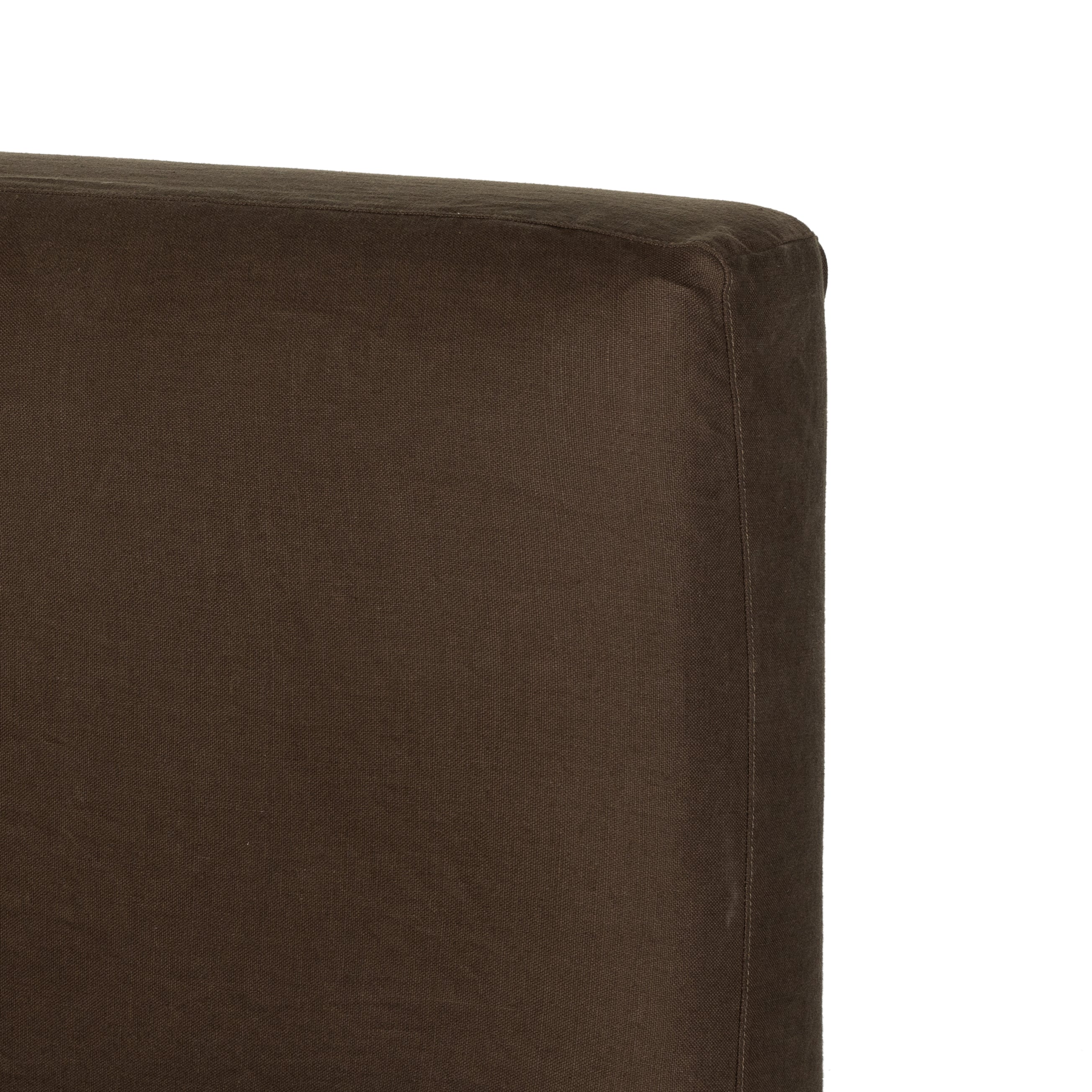 Coffee Carrie Slipcover Bed headboard up close