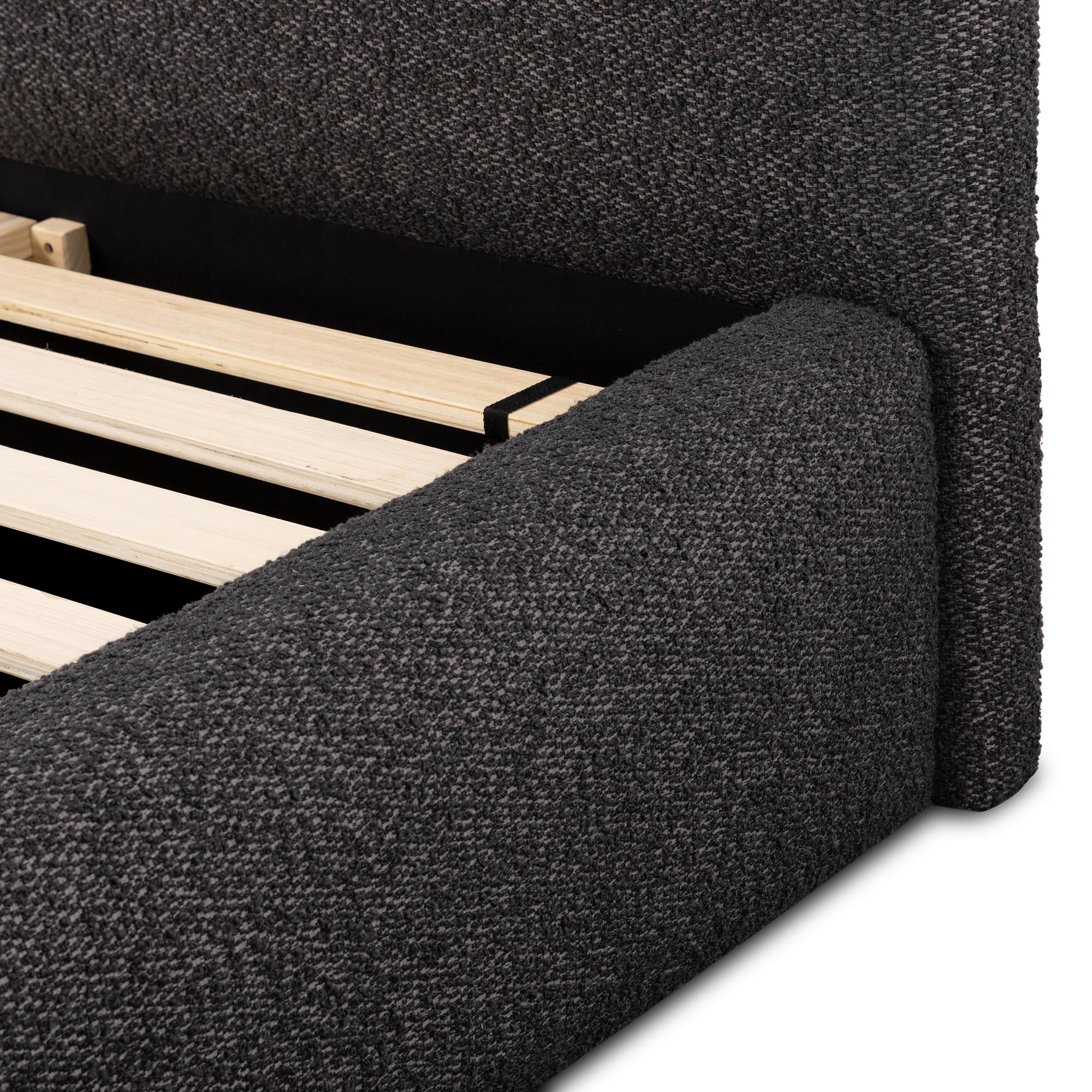 Darcy Bed charcoal boucle