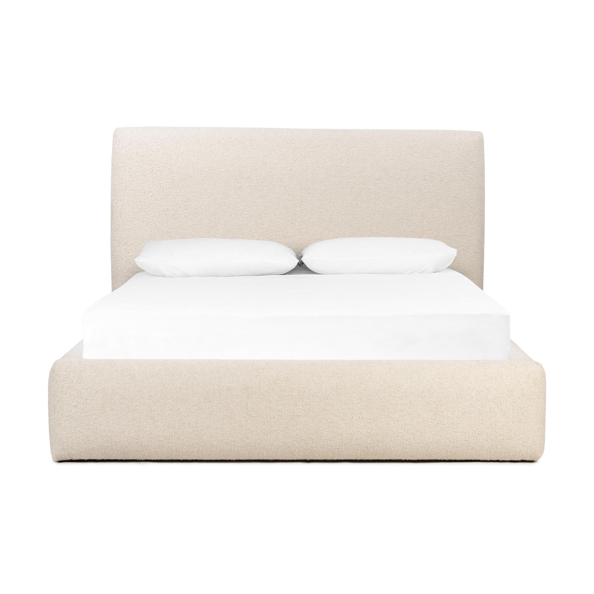 Darcy Bed cream boucle front view