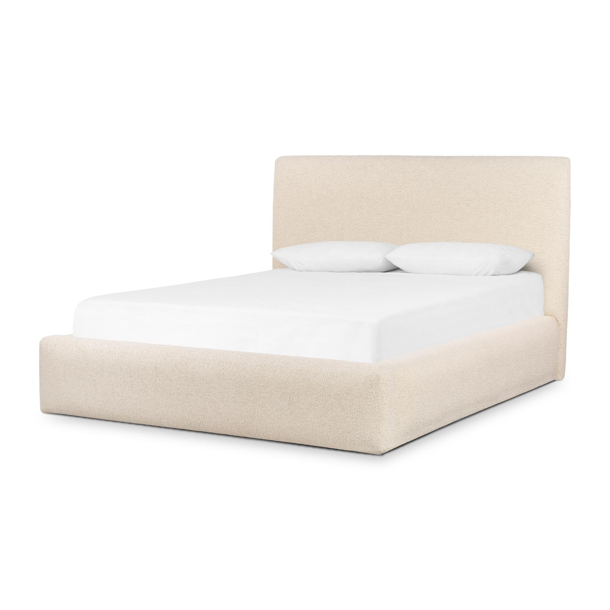 Darcy Bed cream boucle angled