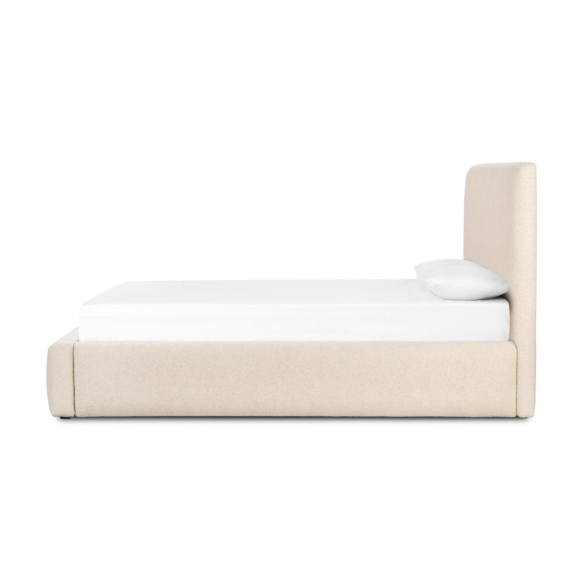 Darcy Bed cream boucle side view