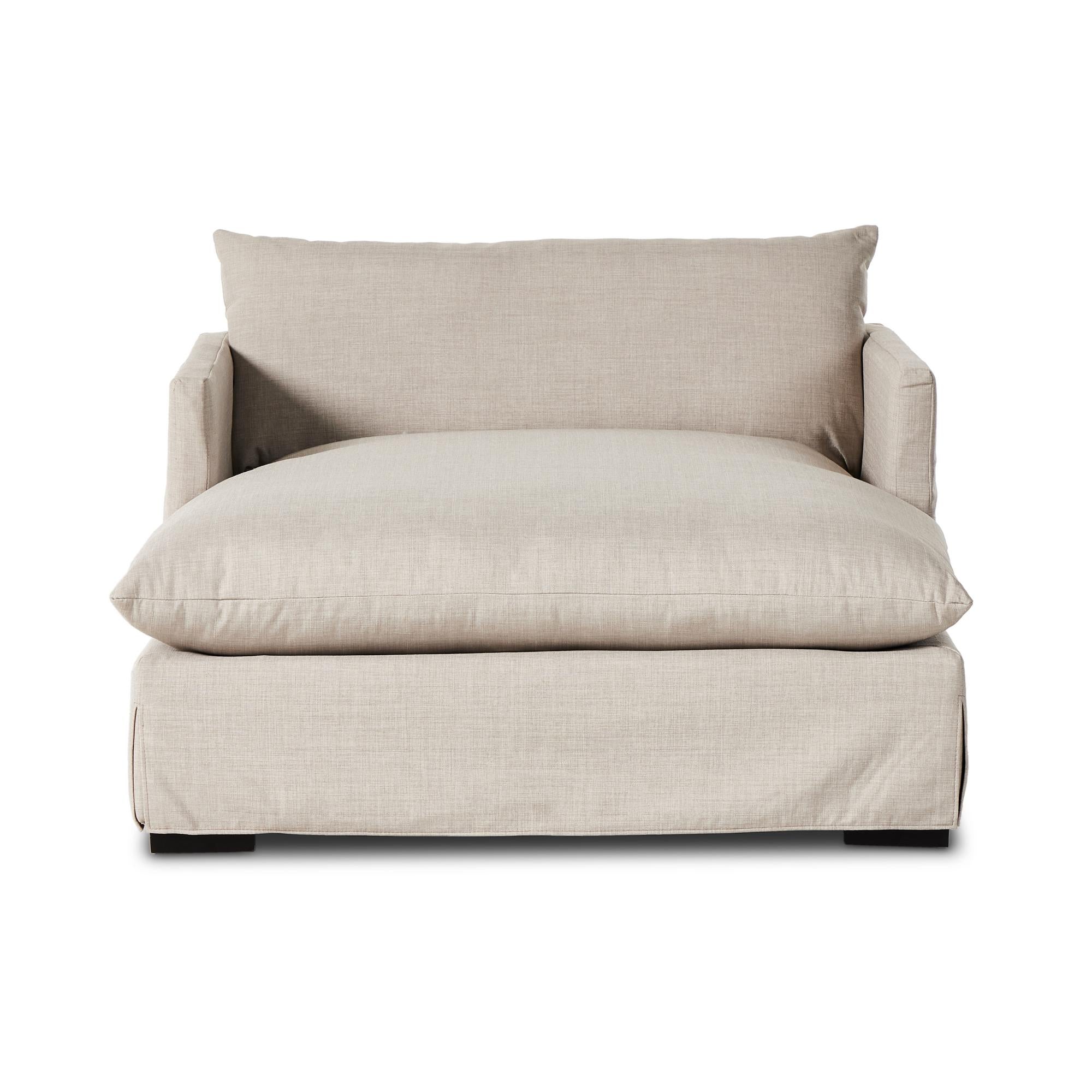 Rowan Chaise in bennett moon front view