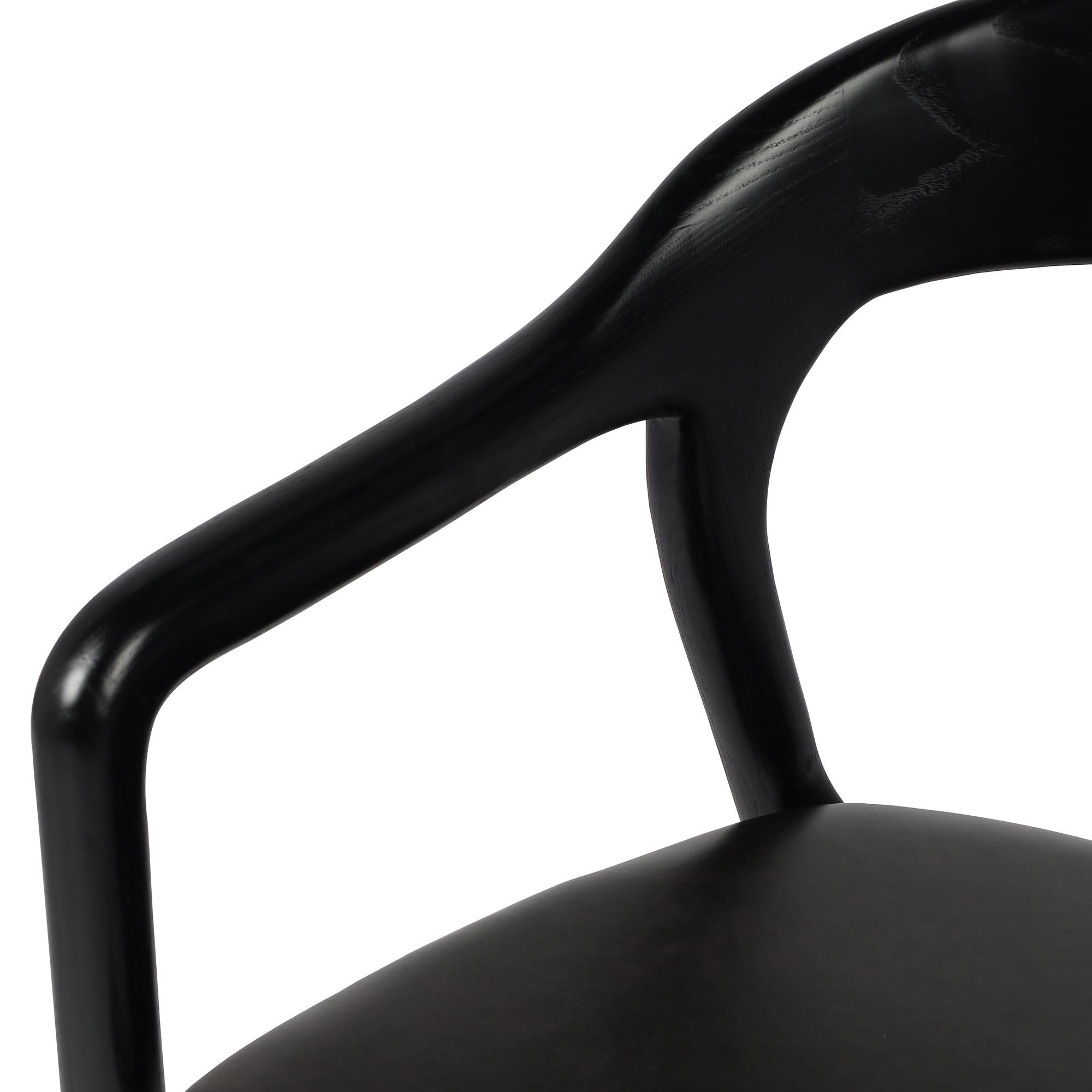 Leigh Dining Armchair in Sonoma black close up