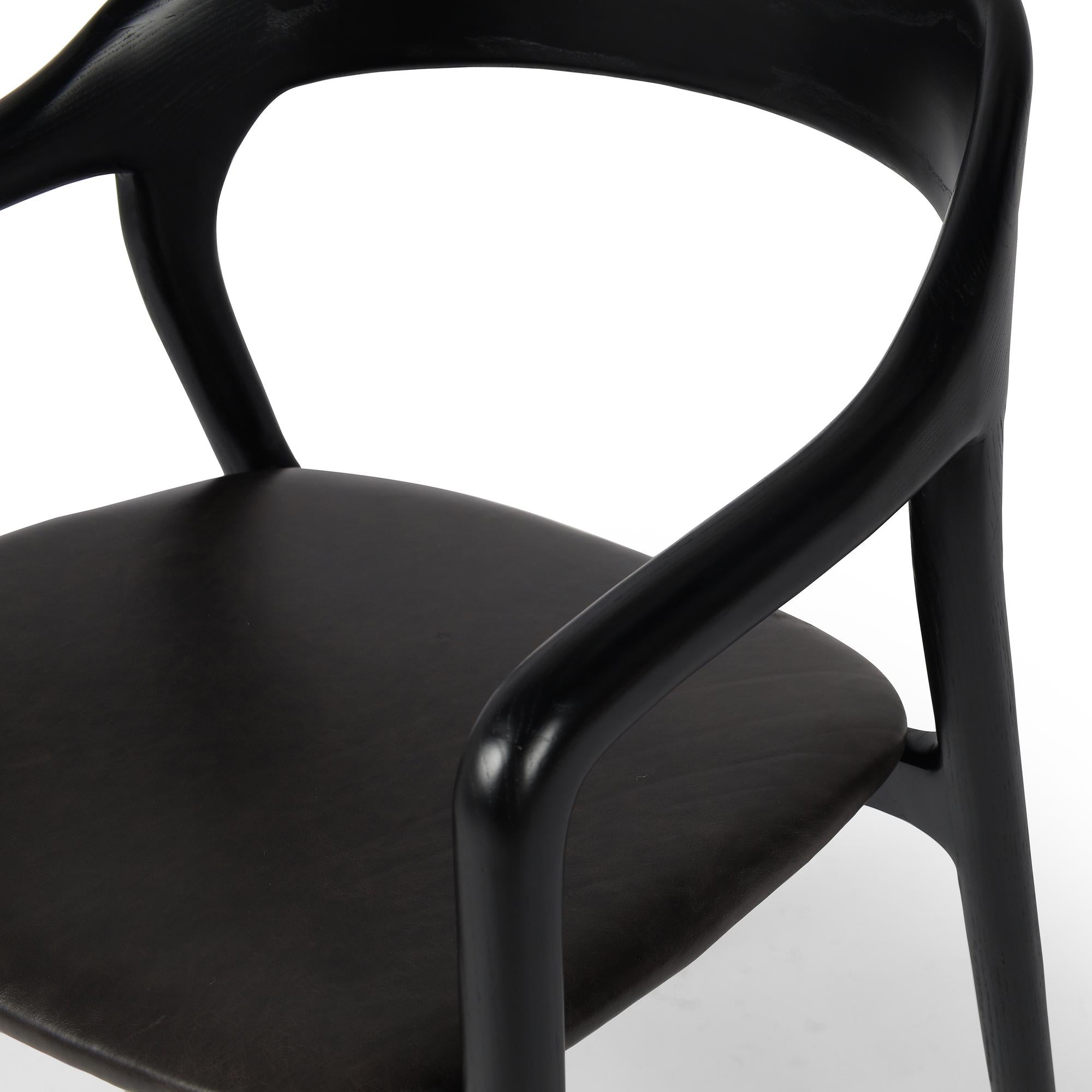 Leigh Dining Armchair in Sonoma black close up