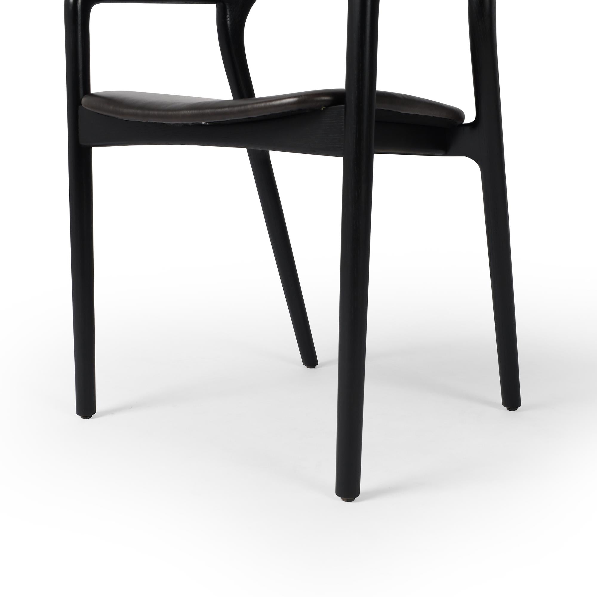 Leigh Dining Armchair in Sonoma black close up of legs